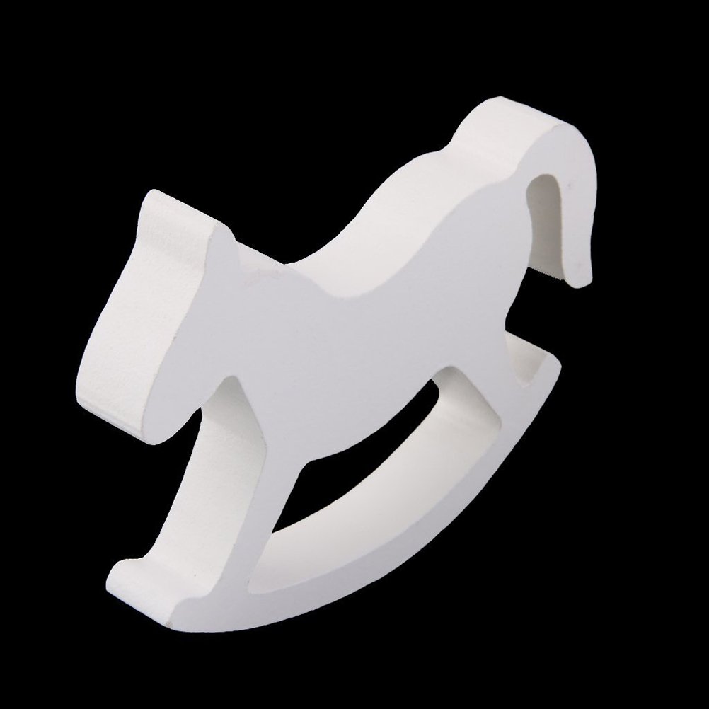 Handmade Small Wooden Rocking Horse Toy for Kids - Natural White Finish | Perfect for Nursery Decor, Toddler Playtime & Birthday Gifts