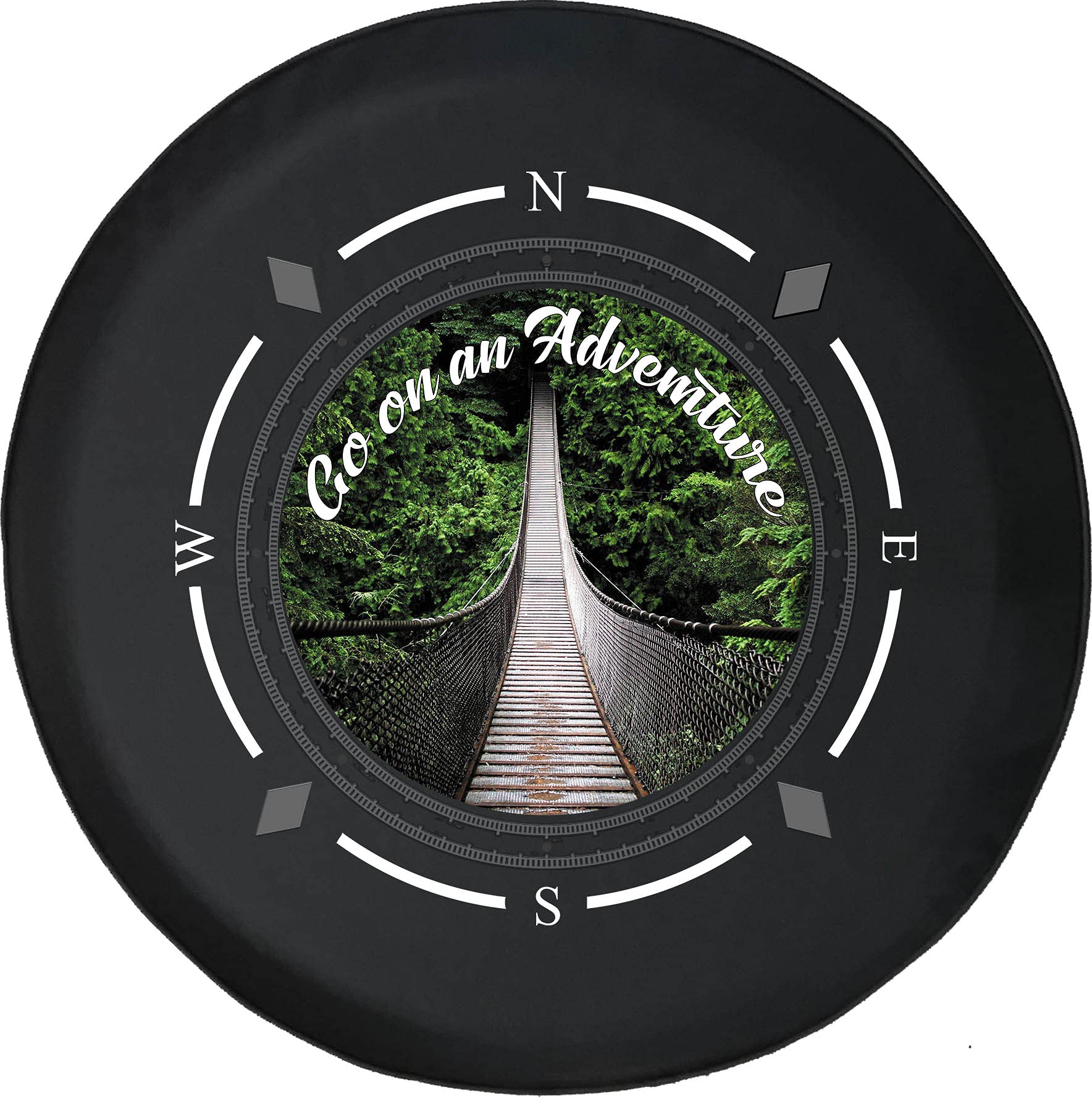 American Unlimited Spare Tire Cover with Compass Design - Durable SUV, RV & Trailer Wheel Protector for Road Trips & Off-Road Adventures | Perfect for Camping, Travel & Outdoor Exploration