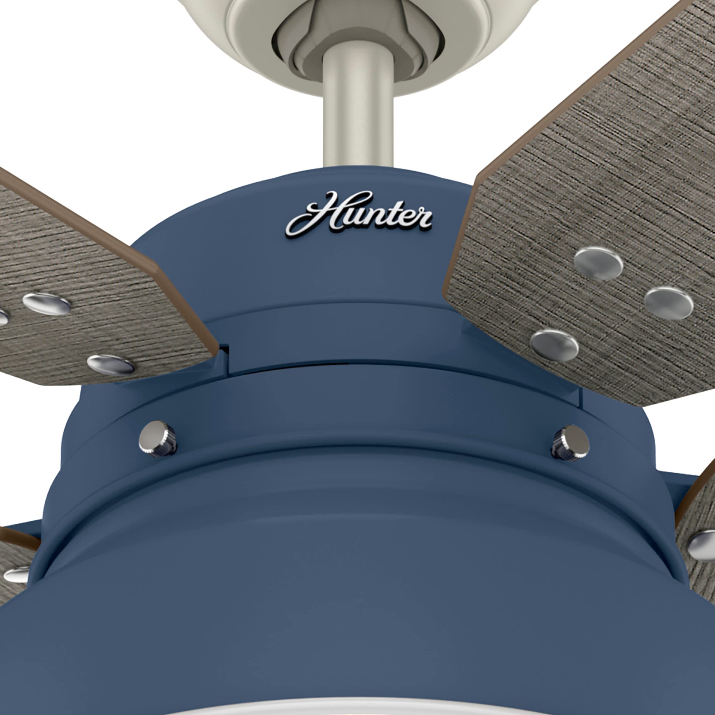 Hunter Fan Company 50252 Mill Valley 52-Inch Indoor/Outdoor Ceiling Fan with Remote Control - Indigo Blue Finish - Perfect for Bedroom, Living Room, Patio & Covered Porch