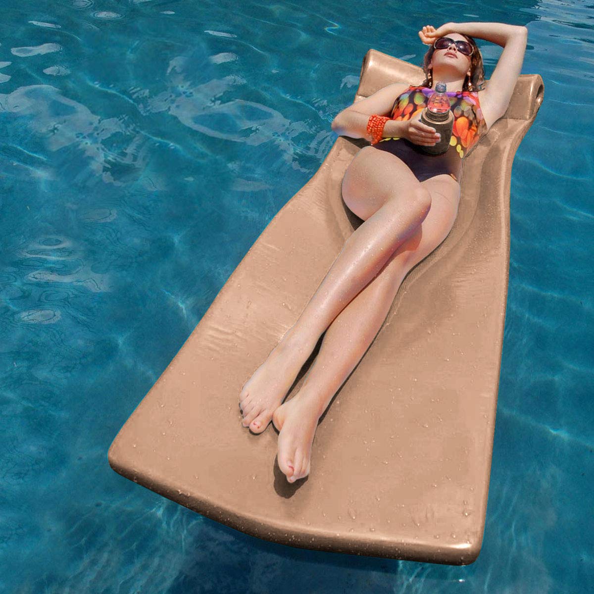 Pool Mate XX-Large Premium Foam Pool Float in Bronze - Perfect for Relaxing, Sunbathing & Pool Parties | Durable Floating Raft for Adults