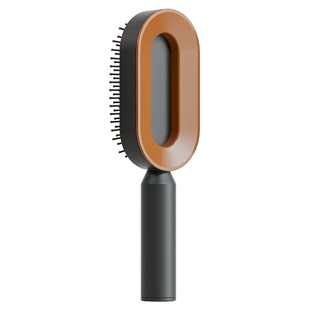 1 Pack Anti Hair Loss Massage Comb with Air Cushion - Black Gold Hair Styling Comb for Men & Women (247x74x51mm) - Perfect for Wet Hair, Curling & Scalp Massage at Home or Salon