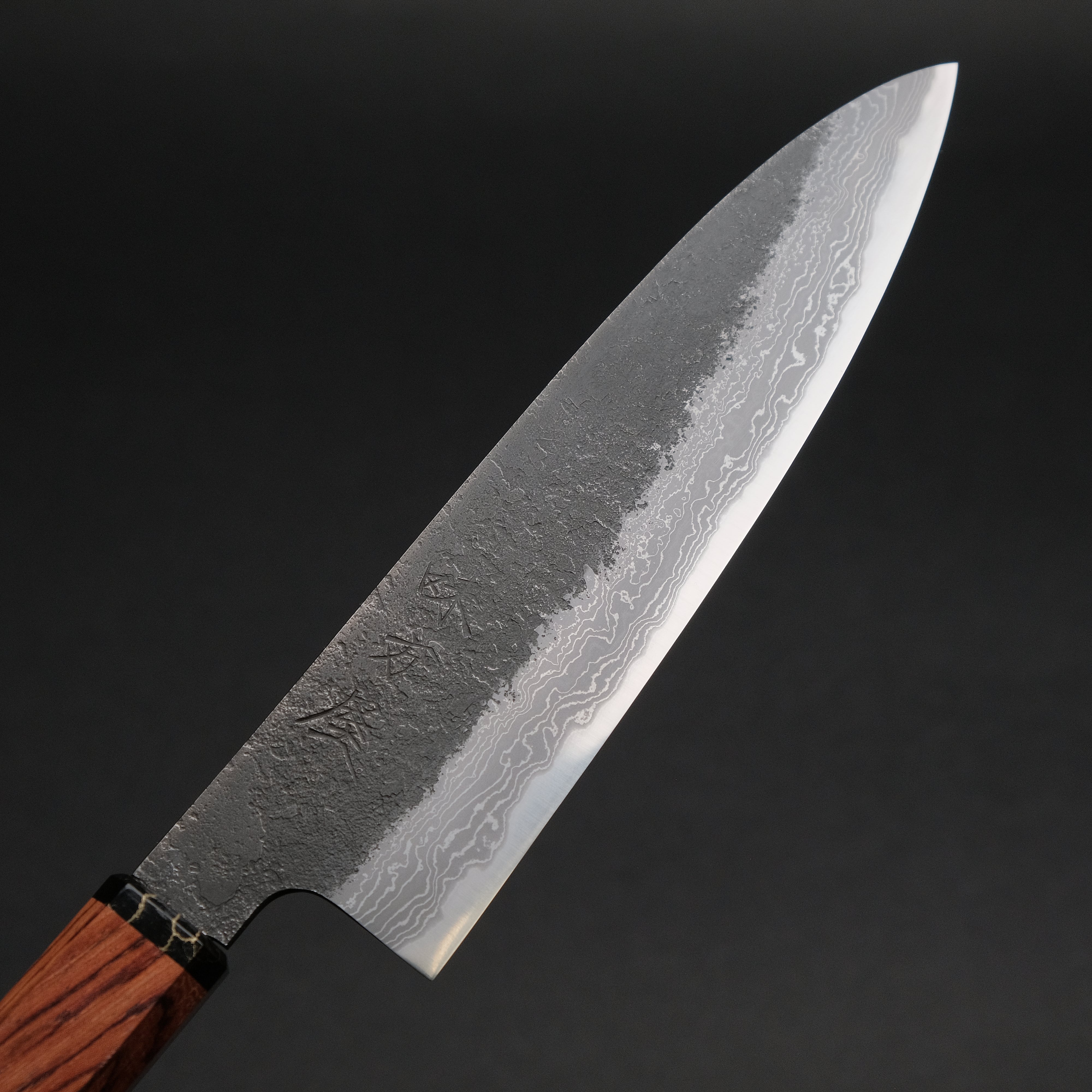 Premium Ajikataya White #2 Nashiji Damascus Petty Knife 150mm with Rosewood & TQP Handle - Perfect for Slicing, Garnishing & Precision Kitchen Tasks (#59)