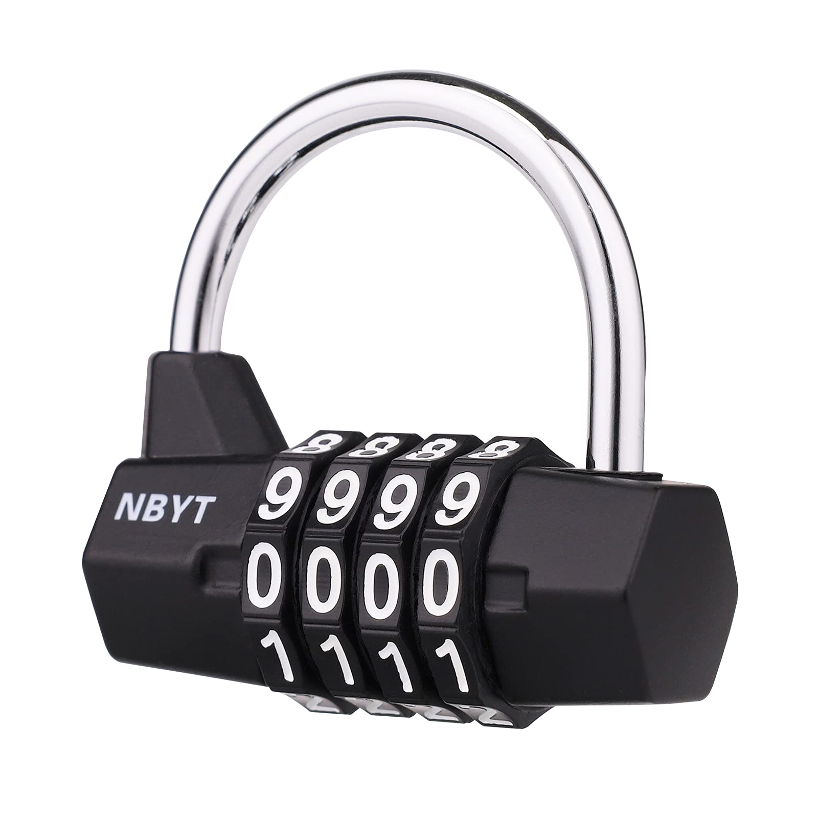 4-Digit Combination Lock for Gym Locker - Secure School Sports Locker, Fence, Toolbox & Storage Case - Heavy Duty Black Padlock for Home, Travel & Outdoor Use