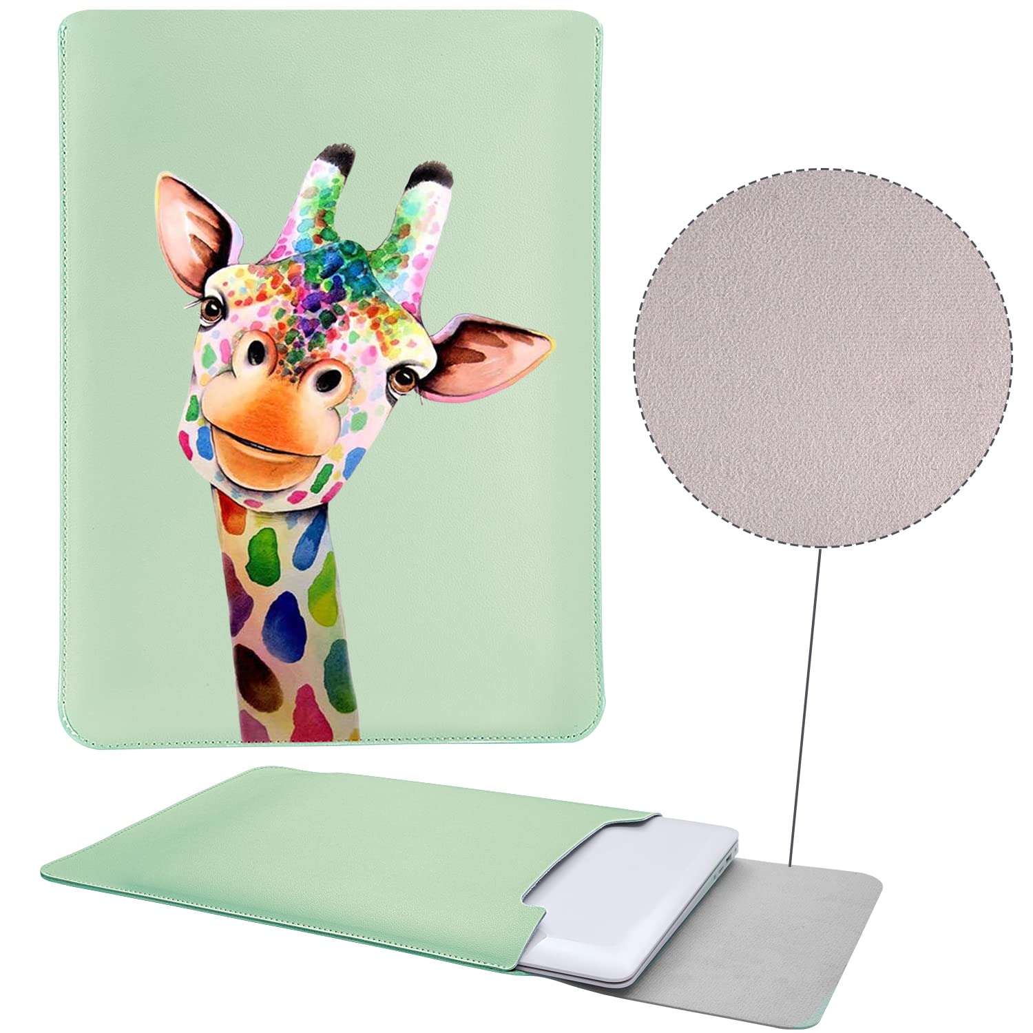 MAYCARI 15.6-16 Inch Cute Giraffe Pattern Laptop Sleeve Case for MacBook Pro 16