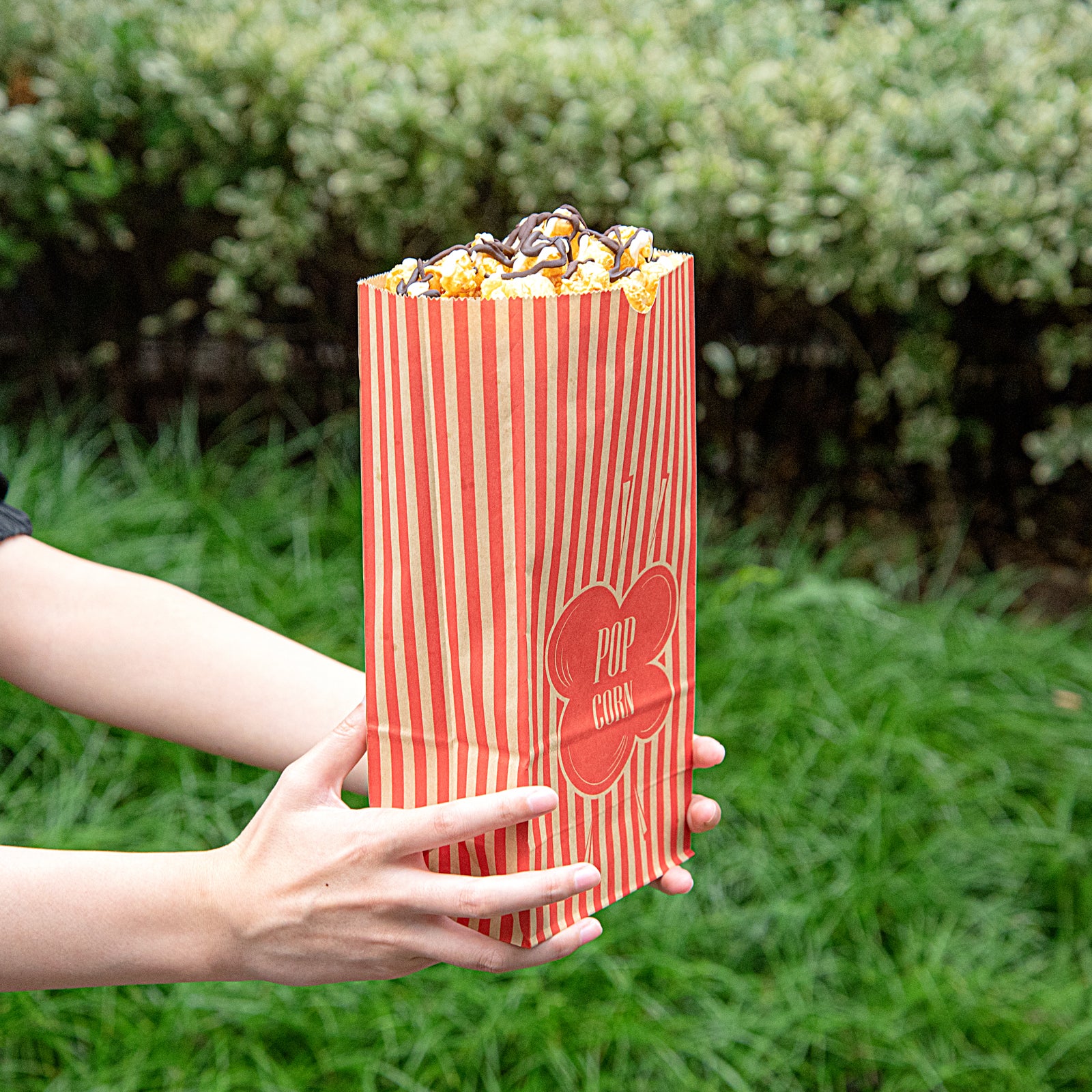 Bag Tek 1 oz Red & Kraft Paper Popcorn Bags (4.25