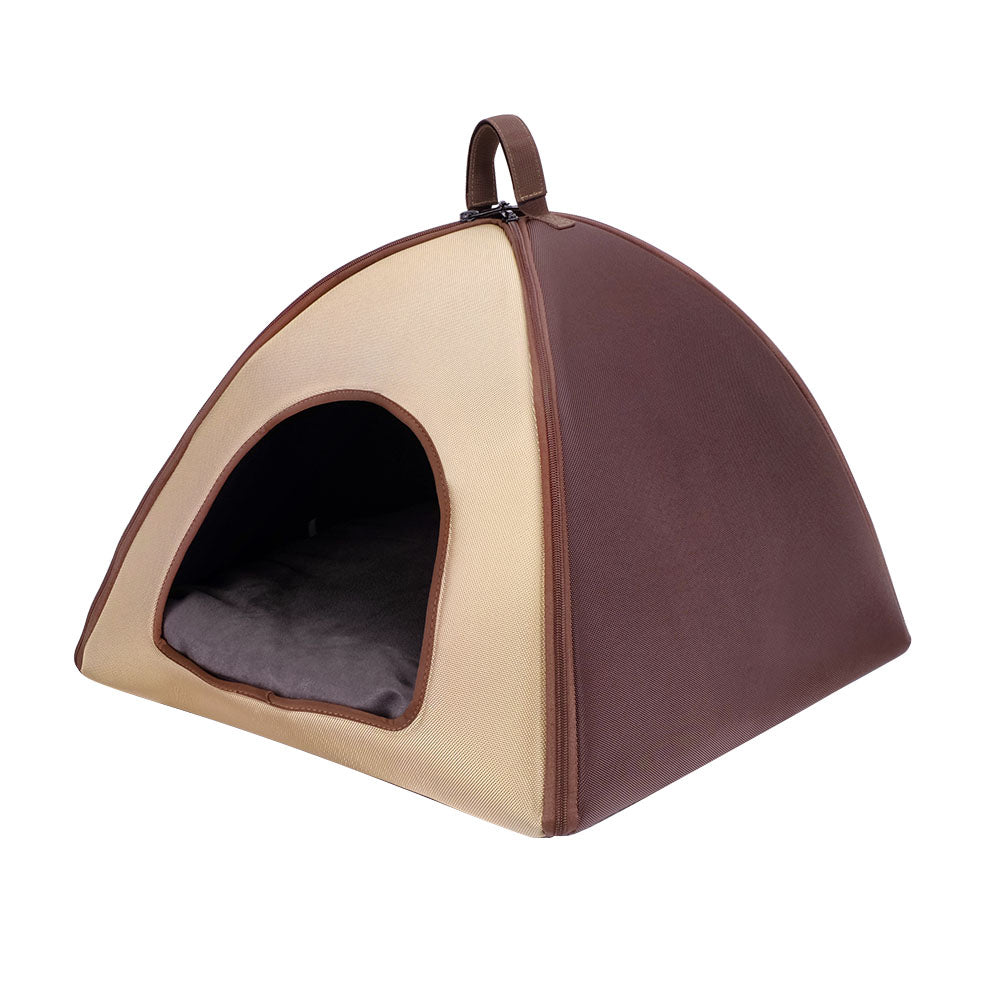 Portable Pet Tent Bed for Dogs & Cats - Lightweight Indoor/Outdoor Travel Sleeping Pod with Removable Cushion - Perfect for Camping, Hiking, and Home Use