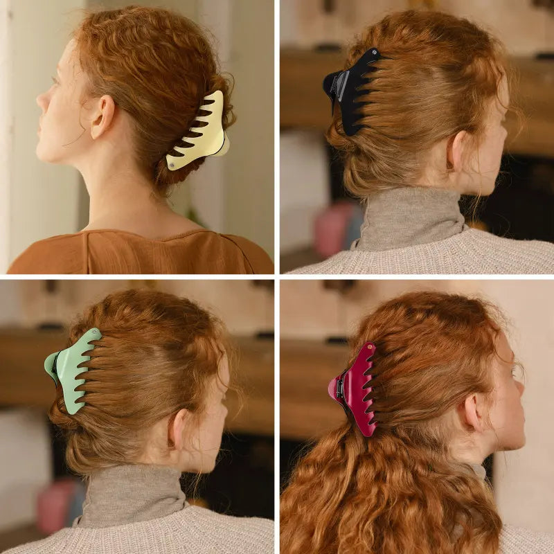 Caslida Large Hair Claw Clip - Strong Hold Hair Clips for Thick Hair, Women's Big Hair Claw for Ponytail, Bun & Updo Hairstyles - Perfect for Workout, Office & Everyday Use