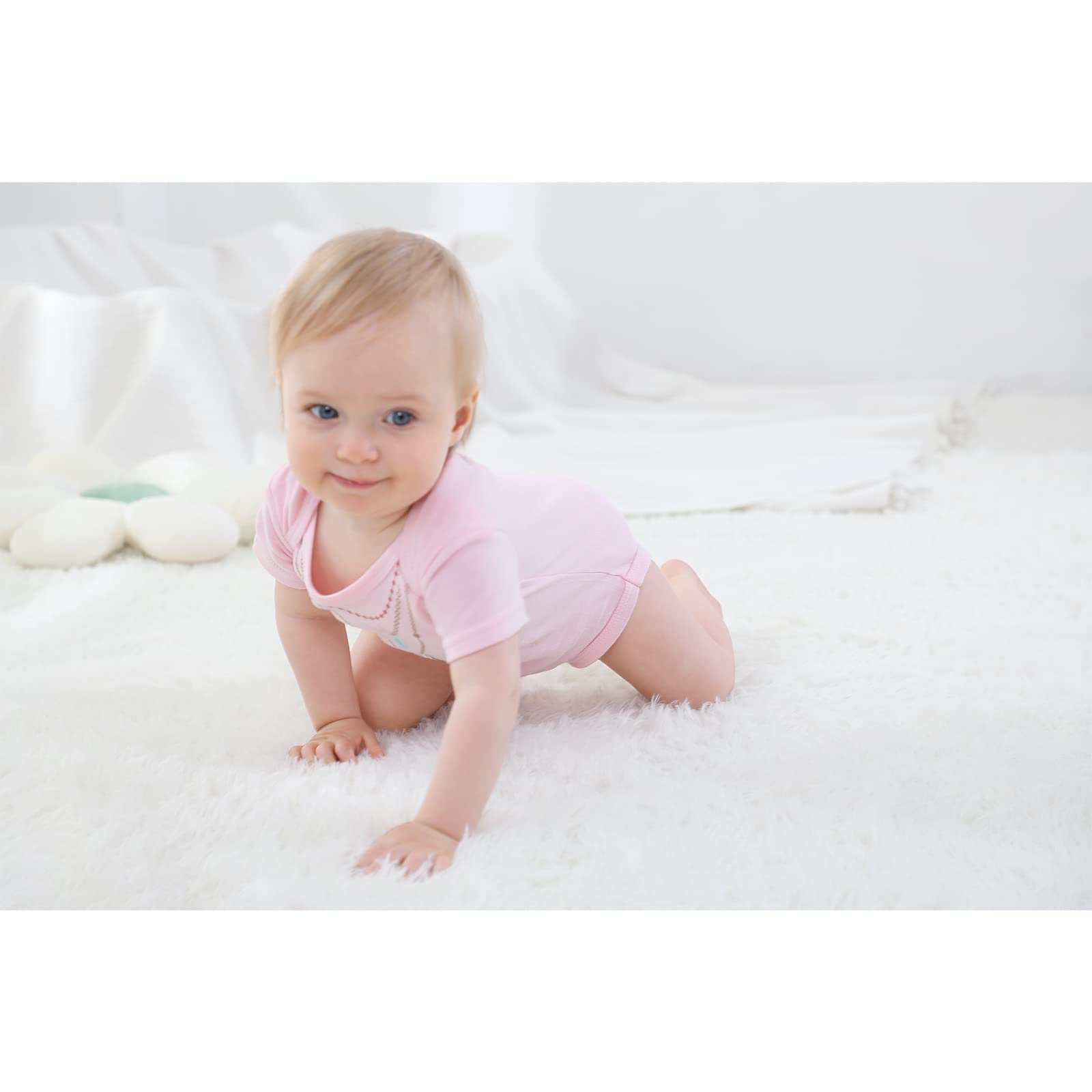 MAMIMAKA Baby Bodysuit Short Sleeve One-Piece Outfit with Pants - Soft Cotton Newborn Clothes for Boys & Girls 0-12 Months - Perfect for Playtime, Daycare & Family Outings