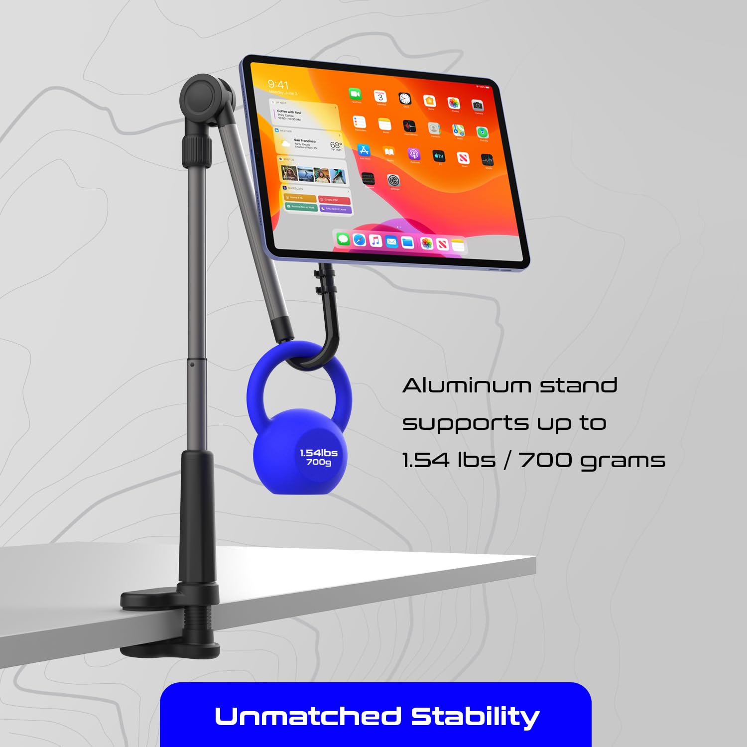 EZpod Magnetic Tablet & Cell Phone Holder Mount for Bedstand & Desktop - Compatible with MagSafe iPhone 16/15/14/13 Pro Max/Mini | 360° Rotation & Flexible Gooseneck Clamp Stand | Perfect for Reading, Watching Videos & Hands-Free Calling in Bed, Office or Car
