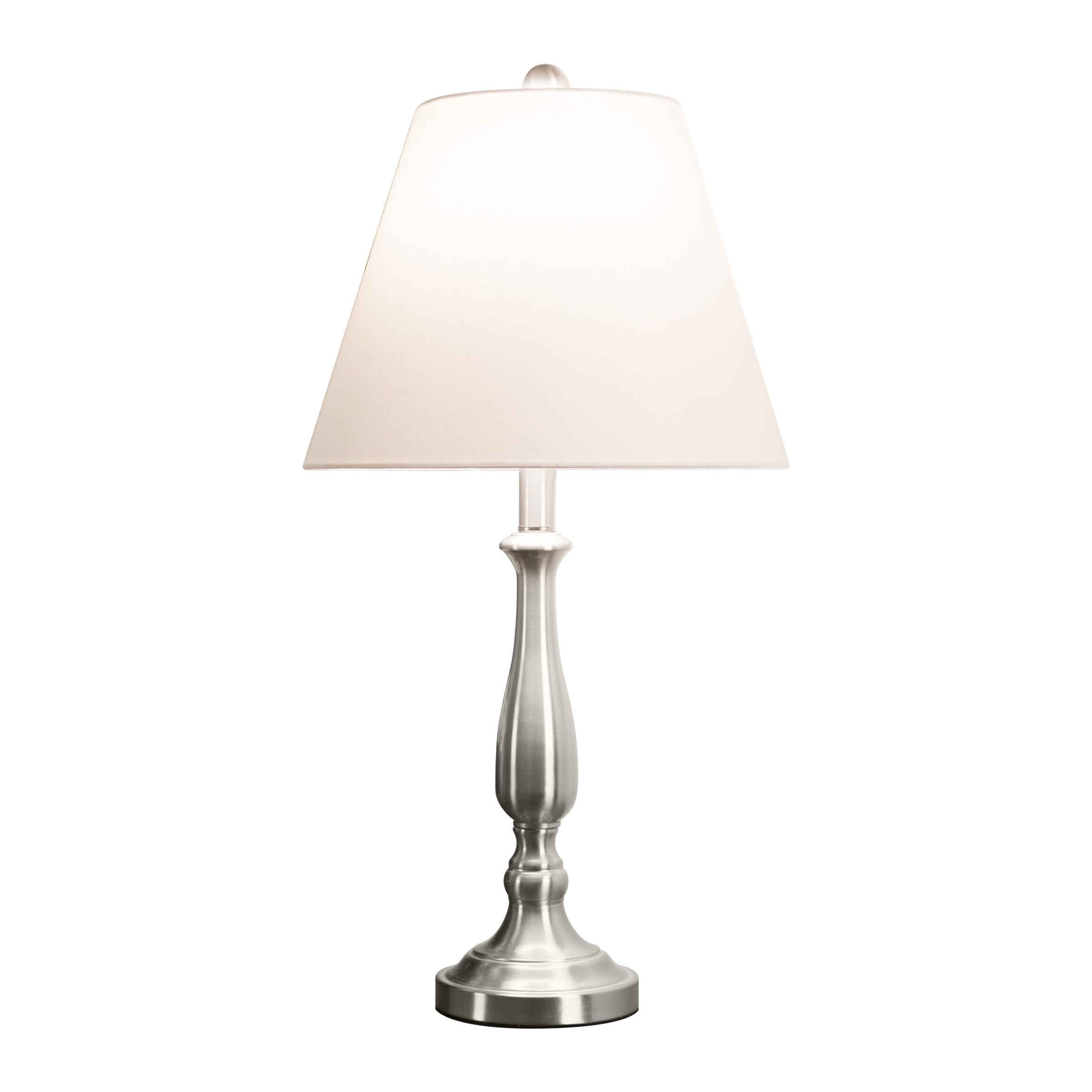 Premium Brushed Steel Table Lamps Set of 2 - Modern LED Accent Lighting for Bedroom, Living Room, Office & Entryway - Elegant Home Decor by Lavish Home | Perfect for Nightstands, Desks & Cozy Reading Nooks