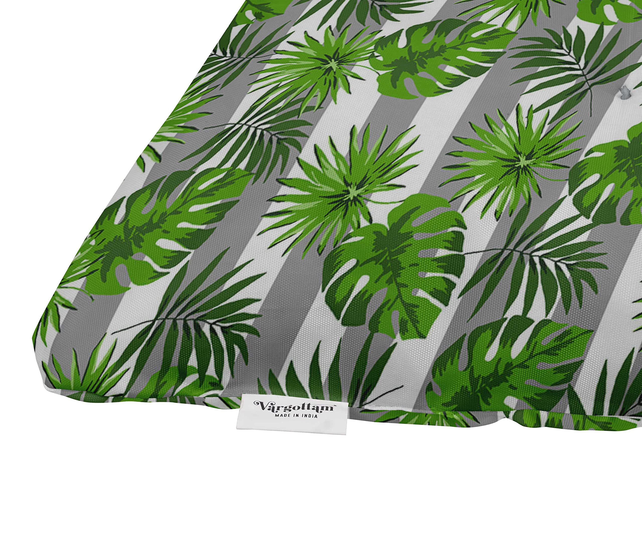 Water-Resistant Printed Outdoor Bench Cushion - Light Gray Patio Lounger Seat for Garden, Front Porch & Outdoor Furniture - Perfect for Relaxing in Backyard, Poolside or Deck