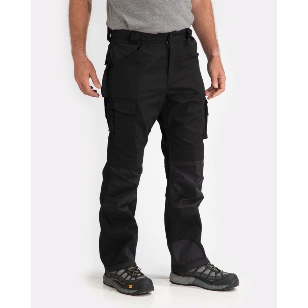 CAT Men's Trademark Work Pants - Durable & Comfortable Black C172 for Construction, Landscaping & Outdoor Work