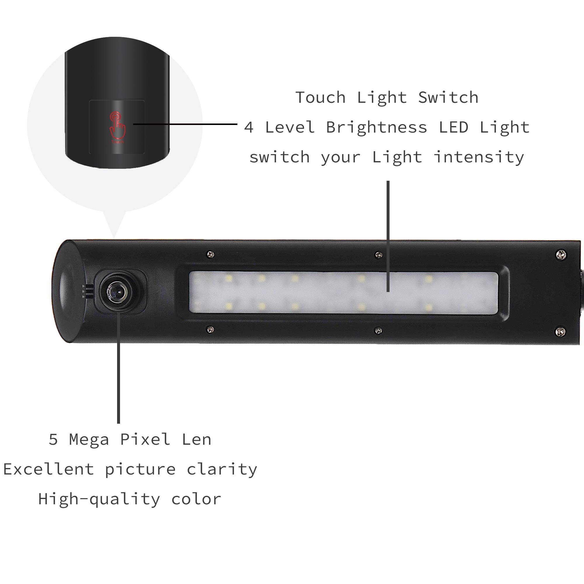 LV-1010 Portable USB Document Scanner Camera - Multi-Angle Adjustable HD Webcam for Online Teaching, Remote Work & Video Conferencing (Black)