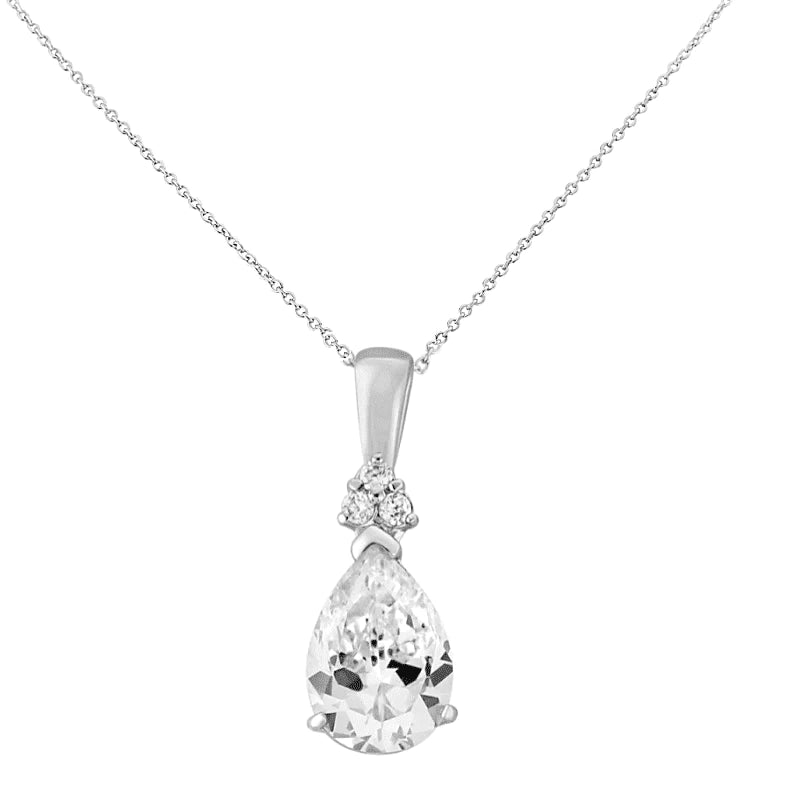 Elegant Silver Crystal Necklace for Brides | Wedding Jewelry 7446 | Perfect for Bridal Showers, Weddings & Anniversary Gifts