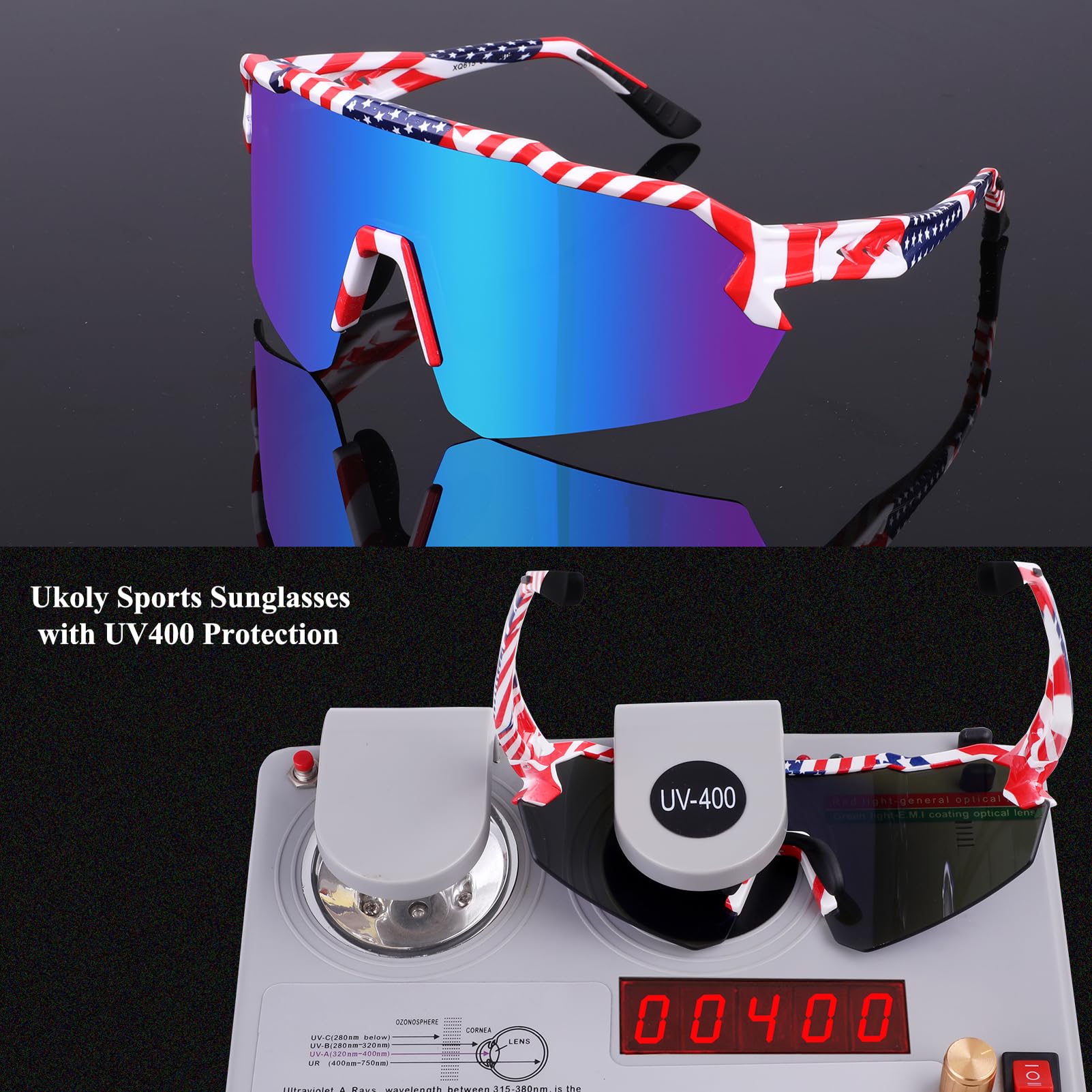 Ukoly Polarized Sports Sunglasses for Men & Women - UV400 Protection, TR90 Frame - Baseball, Running, Cycling, Outdoor Activities - Lightweight & Durable for All-Day Comfort