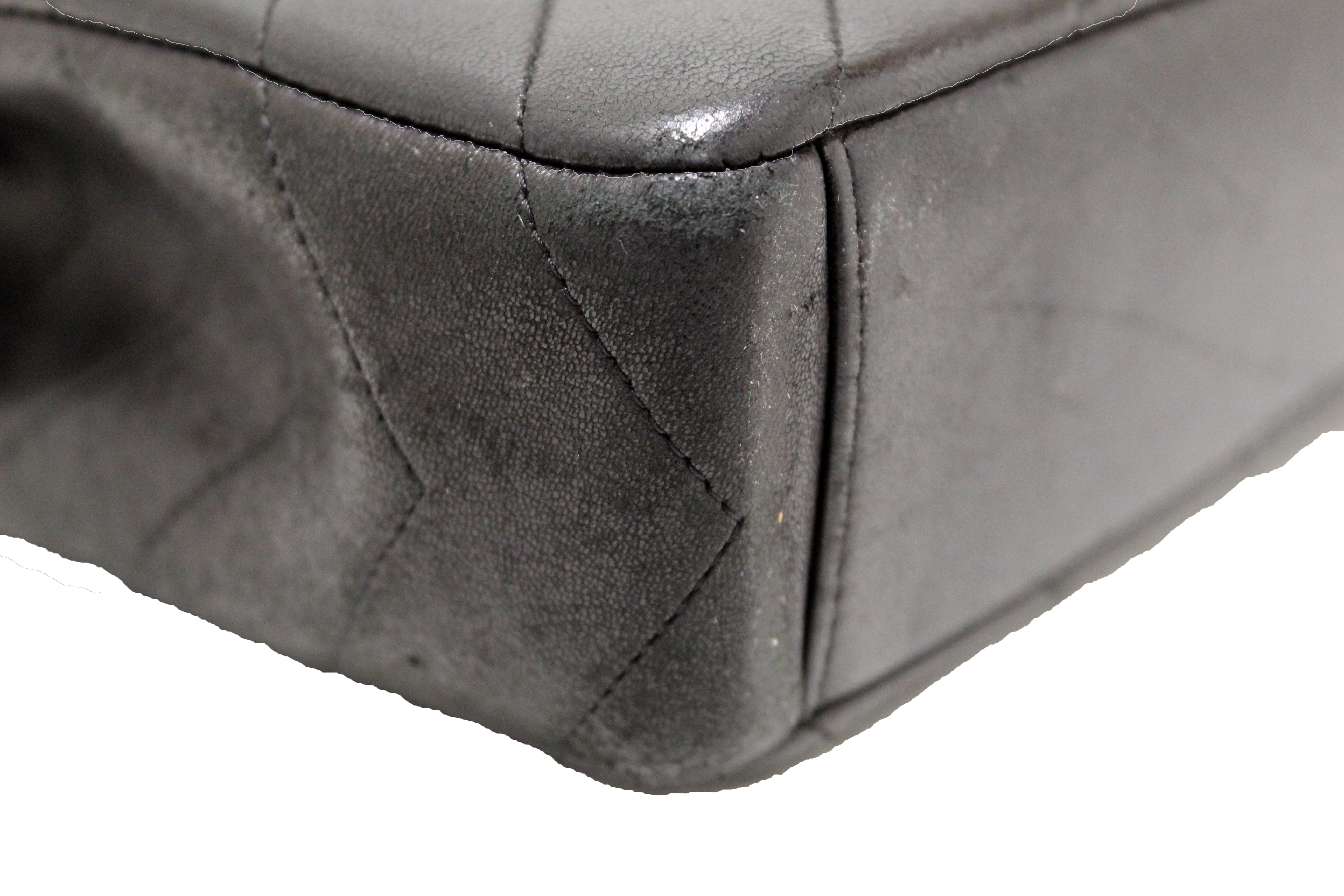 Authentic Chanel Black Quilted Lambskin Leather Reversed Chevron Flap Bag - Luxury Designer Handbag for Women, Perfect for Parties, Dating & Special Occasions