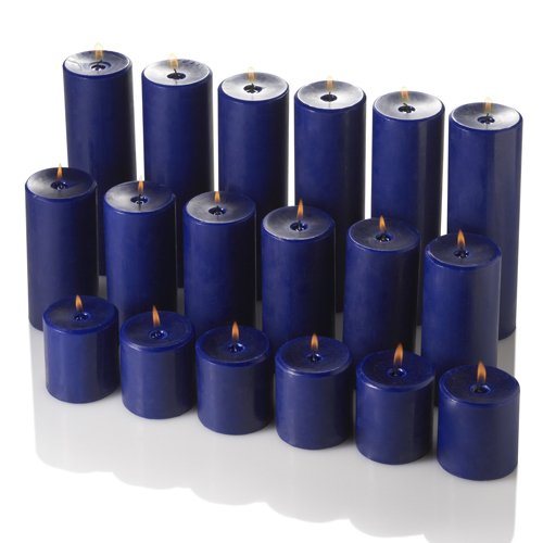 Richland® Navy Blue Pillar Candles Set of 12 - 3