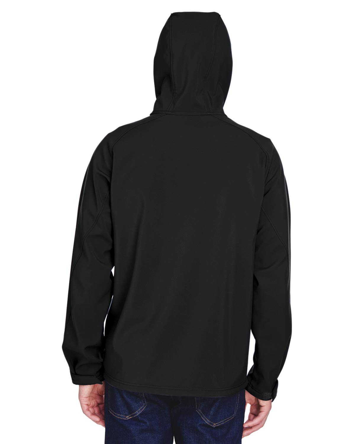 Men's 5XL Black Prospect Two-Layer Fleece Bonded Soft Shell Hooded Jacket - Warm Winter Outdoor Hiking & Casual Wear
