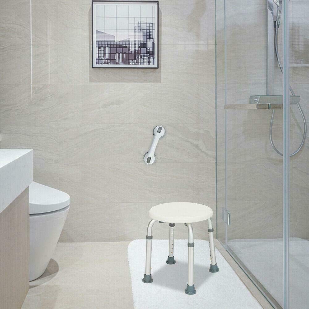 Adjustable Medical Shower Stool with Handle - Non-Slip Bath Seat for Elderly & Disabled - Perfect for Bathroom Safety and Relaxing Shower Experience
