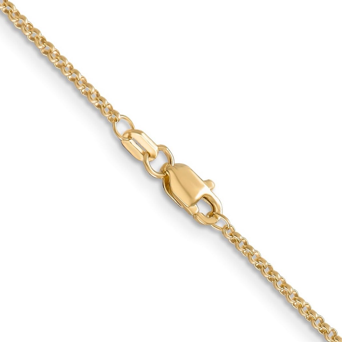 14K Gold Rolo Pendant Necklace for Women & Men - White Gold or Yellow Gold Chain with 16/18/20/24 Inch Length Options - Elegant Jewelry for Everyday Wear, Gifts & Special Occasions