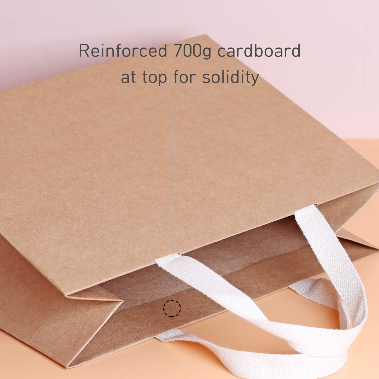 6-Pack Extra Large Natural Brown Paper Gift Bags - 21.7x6.1x15.7 Inches | Jumbo Sturdy Durable Shopping Bags for Parties, Weddings, Retail Packaging & Eco-Friendly Gifting