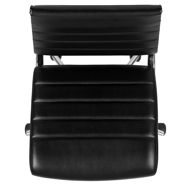 FLASH Hansel Mid Back Executive Office Chair - White LeatherSoft Upholstery, Ergonomic Swivel Design for Home & Office Workspace - Perfect for Desk Work, Conference Rooms & Professional Environments