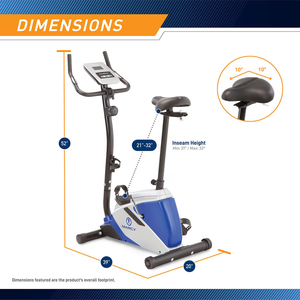 Marcy ME 1016U Magnetic Upright Exercise Bike - Home Gym Cardio Equipment for Indoor Cycling Workouts | Perfect for Home Fitness, Weight Loss & Low-Impact Training