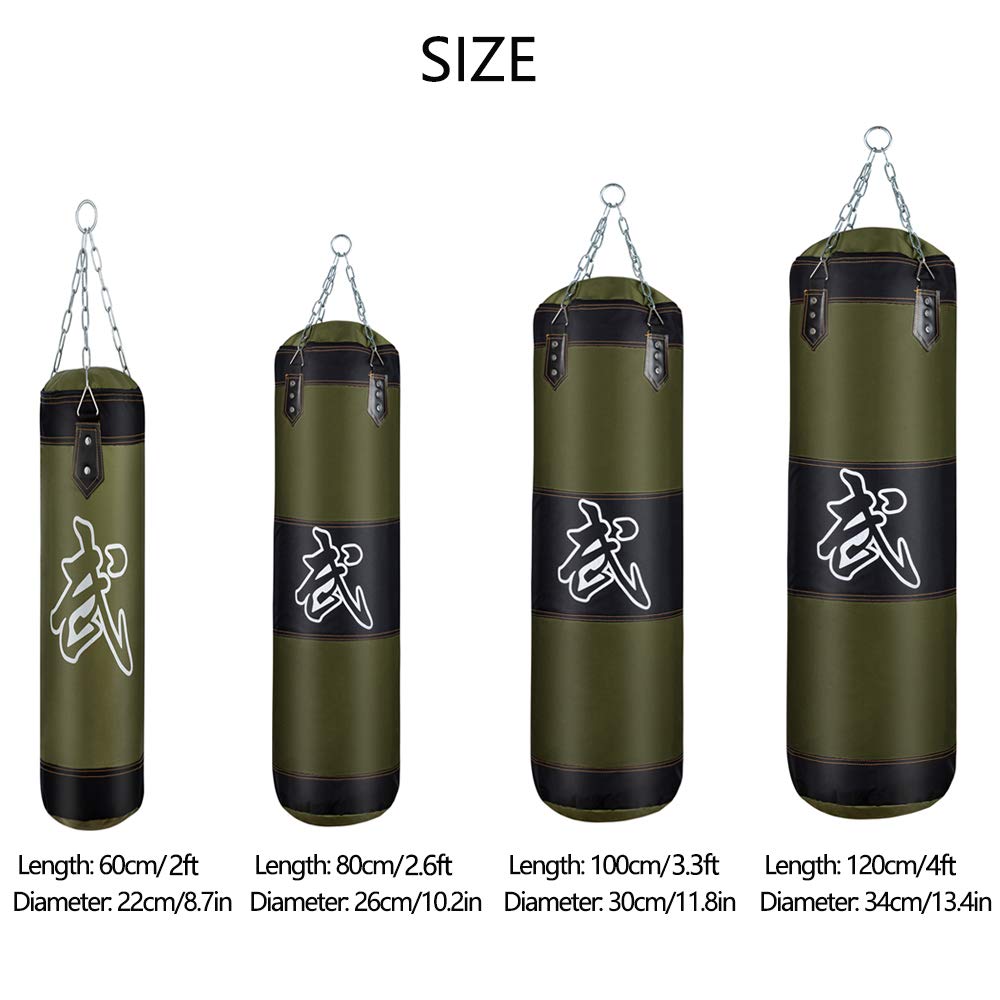 SFEEXUN Heavy Punching Bag Set for Men, Women & Kids - Unfilled Boxing Bag with Gloves, Chain & Ceiling Hook - Perfect for MMA, Kickboxing, Muay Thai, Karate & Taekwondo Training - Ideal for Home Gym, Garage or Backyard Workout