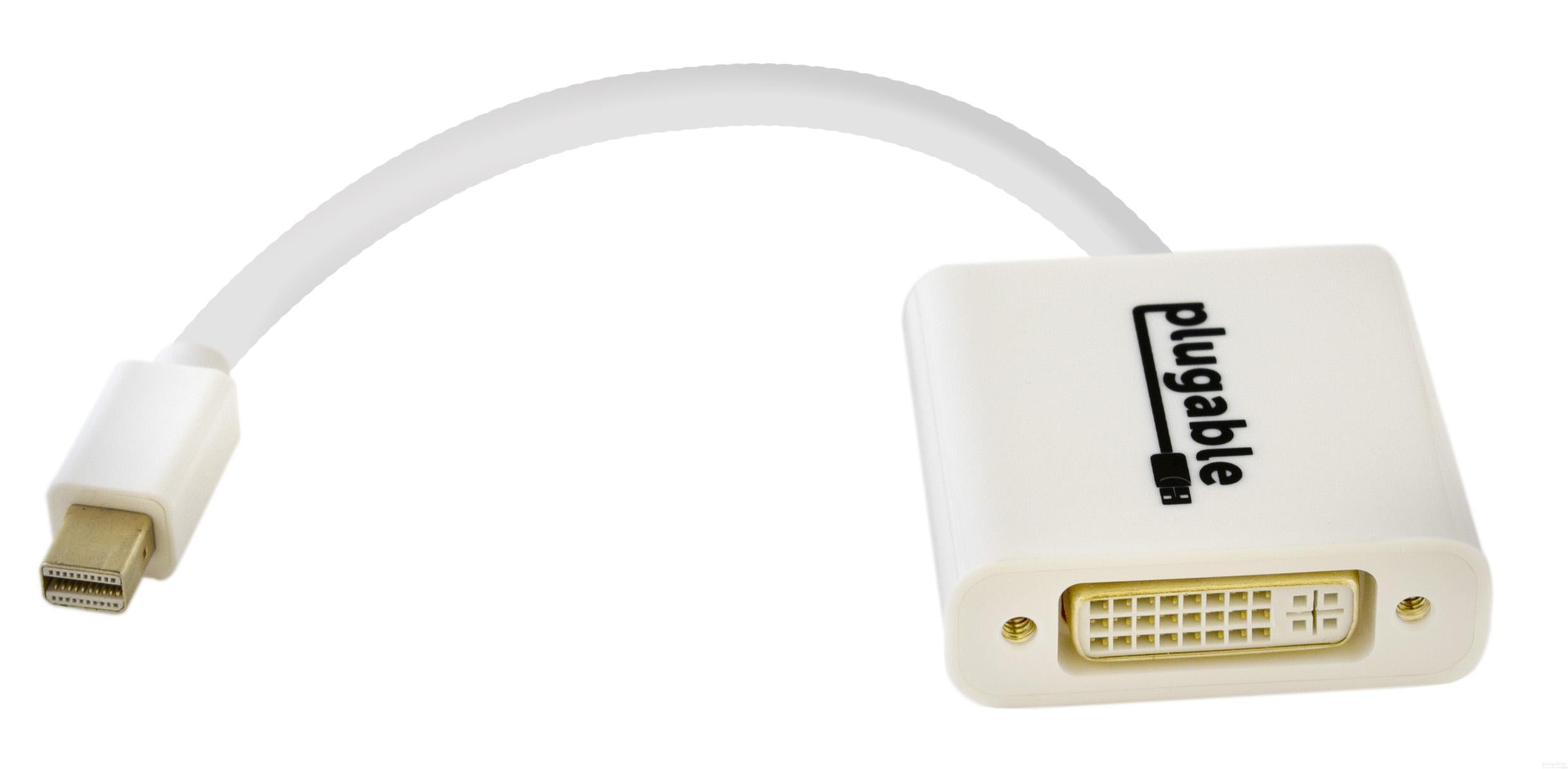 Plugable Mini DisplayPort to DVI Adapter Converter - 4K Ready, Gold Plated Connectors for MacBook, iMac, PC - Perfect for Home Office, Gaming & Presentations
