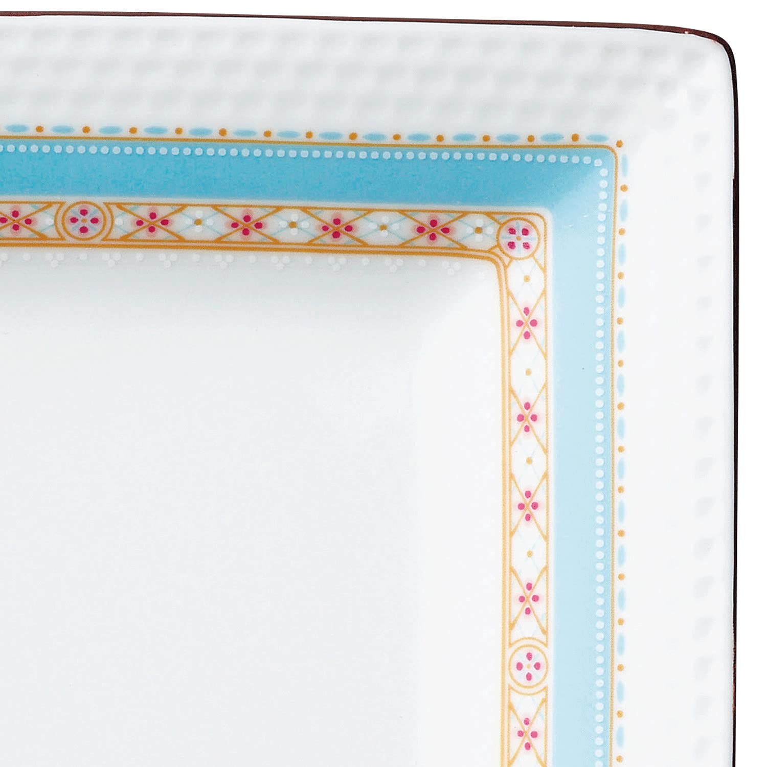 Noritake 5340A/1645 Fine Porcelain Square Plate - 7.5 Inch (19 cm) Humming Blue - Microwave & Dishwasher Safe - Elegant Dinnerware for Formal Dining, Tea Parties & Home Decor