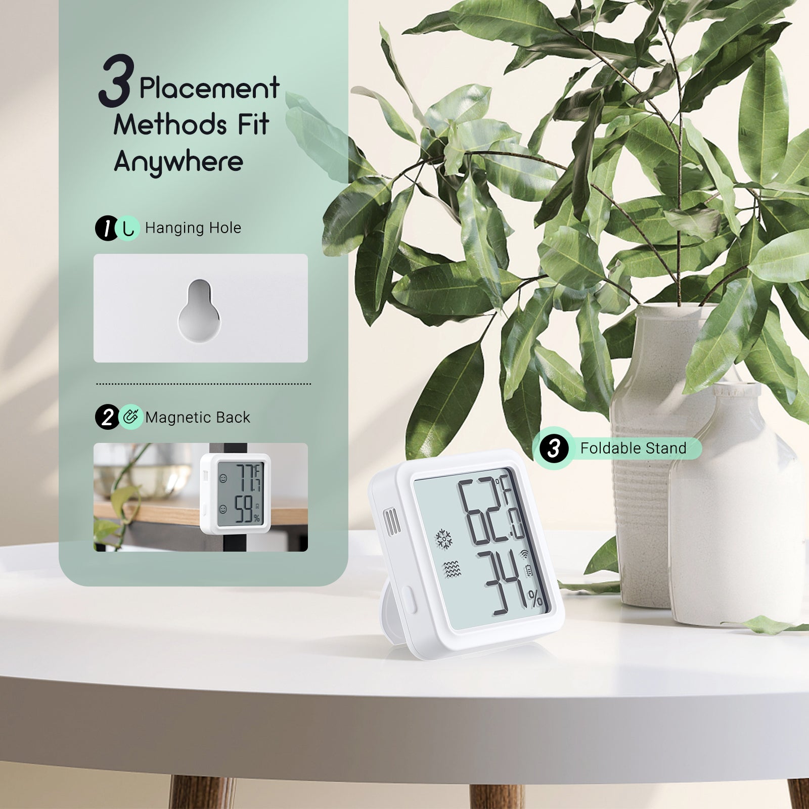 WiFi Hygrometer Thermometer IBS TH3 WIFI PLUS - Smart Indoor Humidity & Temperature Monitor for Home, Greenhouse, Baby Room - Real-Time Remote Monitoring via App