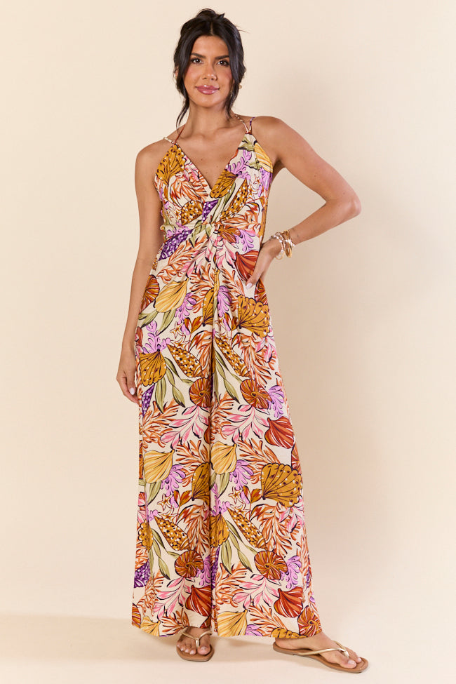 Lush Tropics Tropical Print Jumpsuit for Women - Floral Hawaiian Summer Romper - Beach Vacation Outfit, Pool Party Wear & Casual Summer Dress