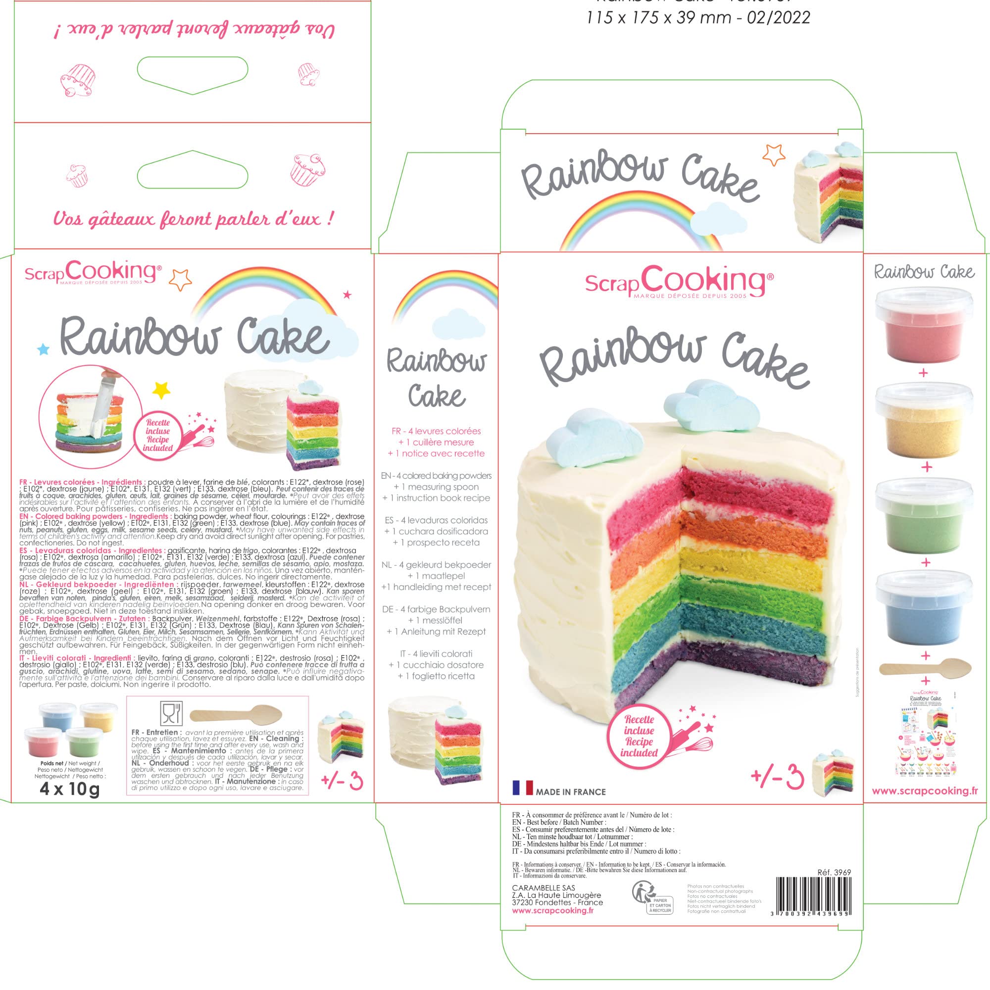 Rainbow Cake Kit - DIY Baking Kit for Kids & Adults - Fun Birthday Party Activity - Perfect for Home Baking & Celebrations
