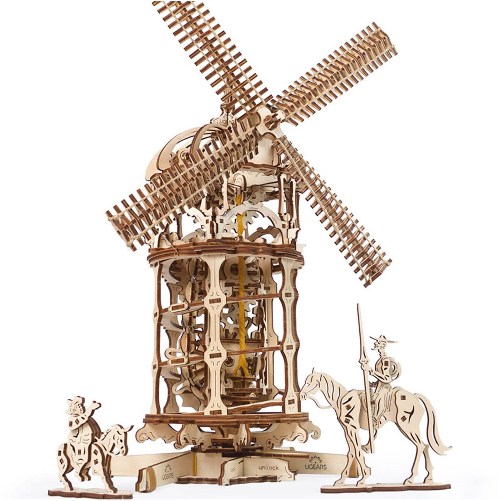 3D Wooden Puzzle Craft Toy - Tower Windmill Model Building Set for Adults | DIY Educational Brain Teaser Game | Wooden Model Kit for Home Decor & Stress Relief