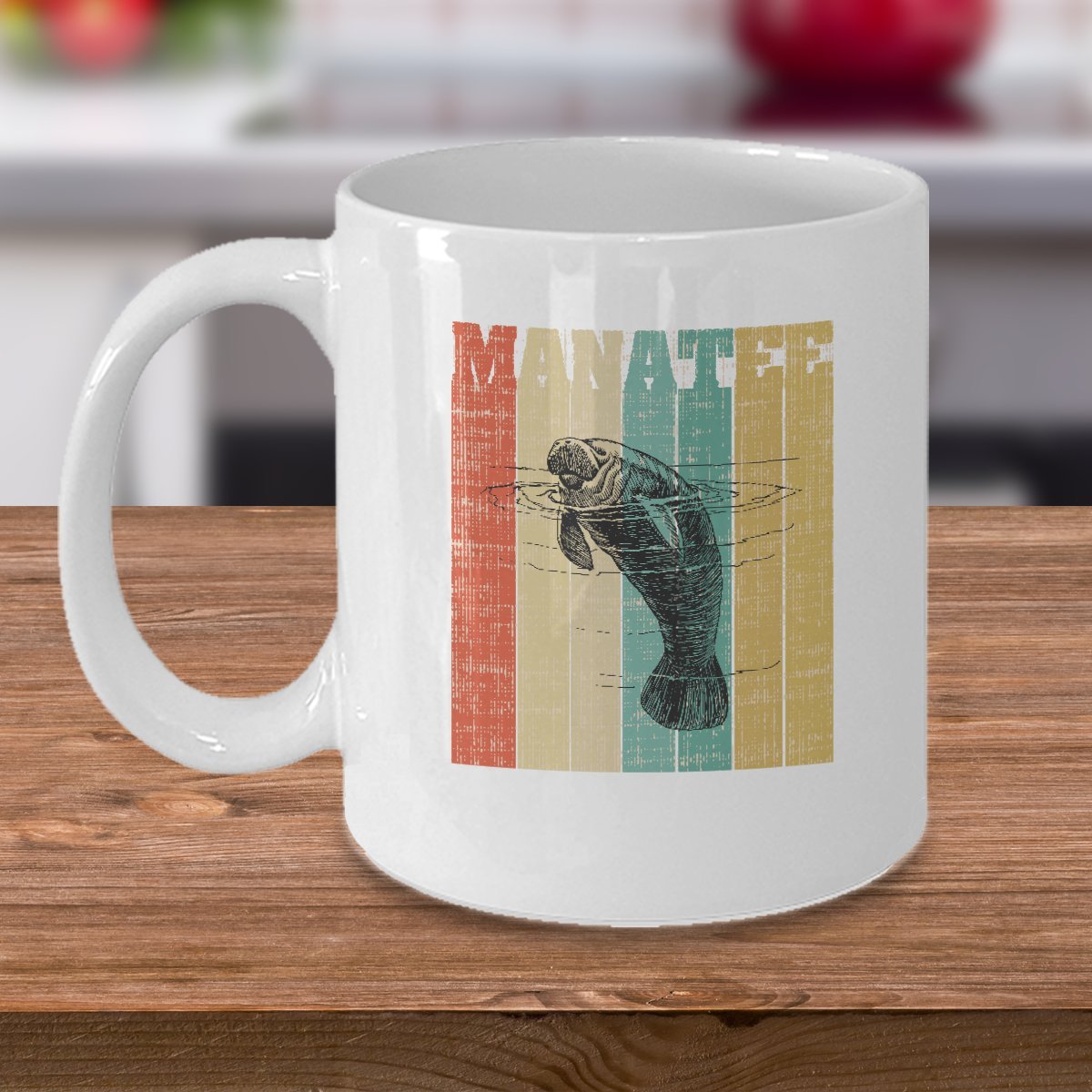 Manatee Coffee Mug - 11 oz Ceramic Cup with Cute Manatee Design - Perfect Gift for Animal Lovers & Office Use