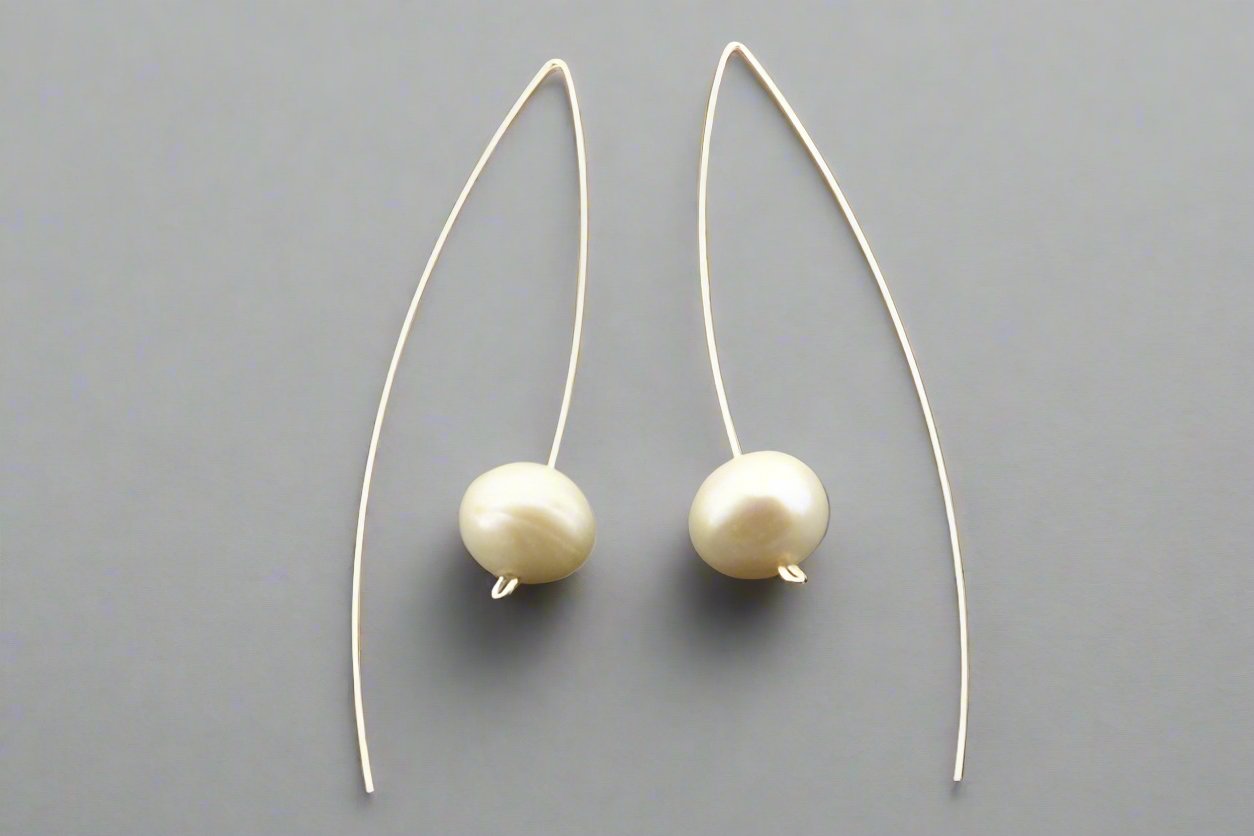 Elegant Pearl Drop Earrings for Women - Sterling Silver Dangle Earrings - Perfect for Weddings, Parties & Evening Events