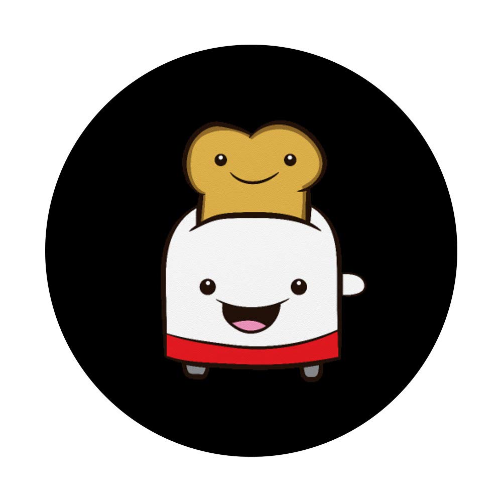 Kawaii Toast Bread Toaster PopSockets - Swappable PopGrip for Phone Stand & Grip - Cute Breakfast Theme Accessory for iPhone, Samsung, Smartphones - Perfect for Office, School, Travel
