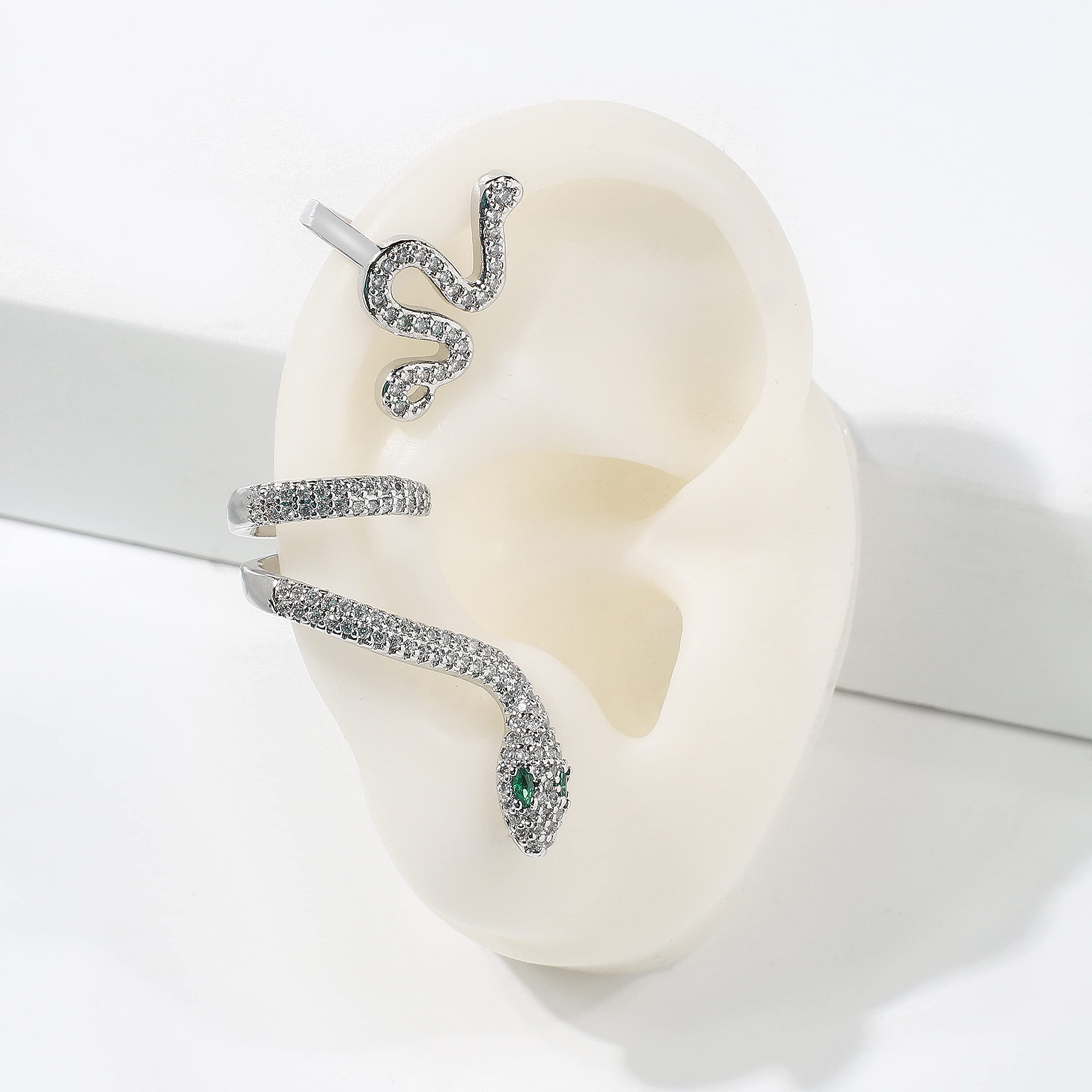 Vercret Gold Plated CZ Cartilage Ear Cuffs for Women - Adjustable No Piercing Wrap Around Earrings - Perfect for Parties, Weddings & Everyday Wear