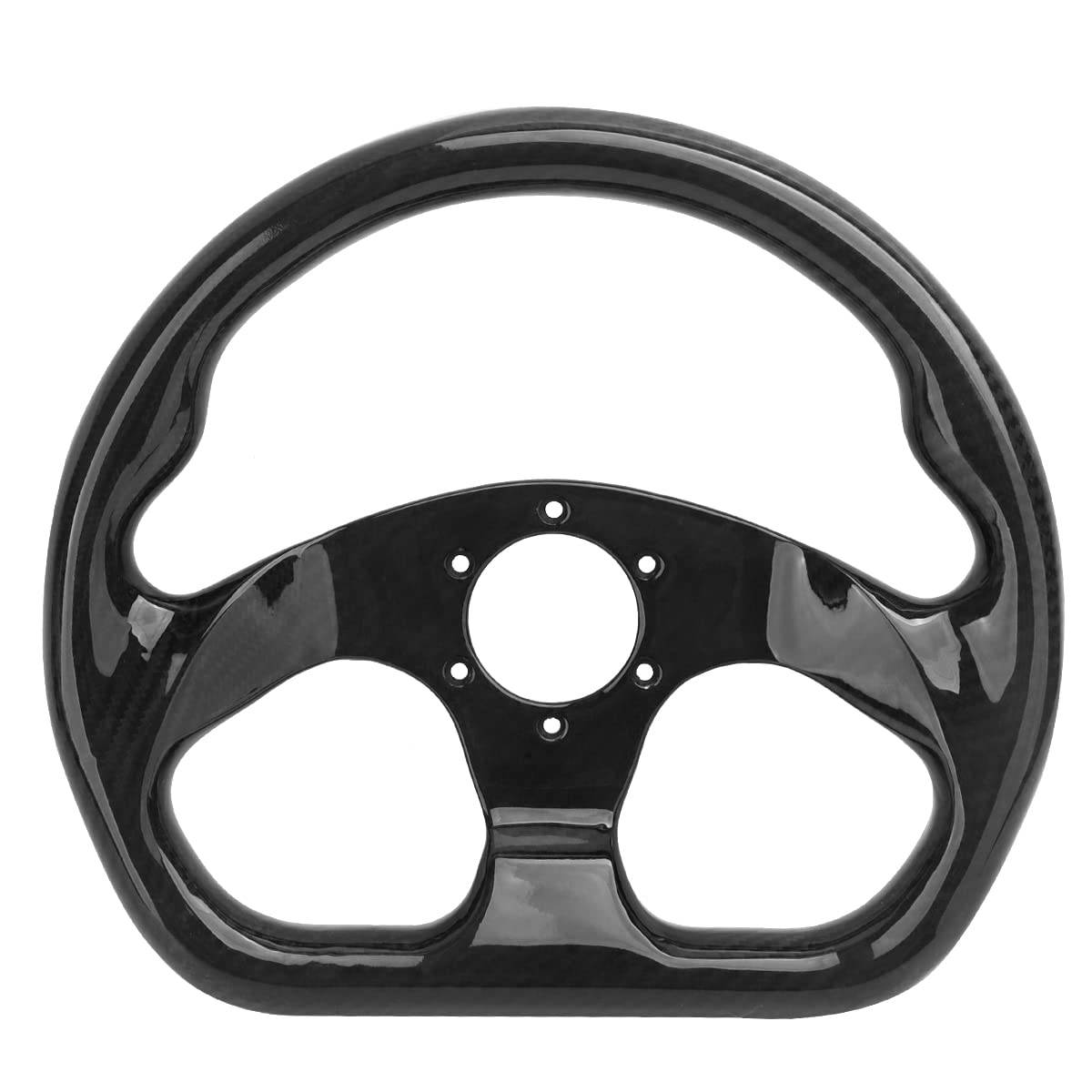 Carbon Fiber Racing Steering Wheel - 320mm Flat Bottom Design, Universal Bolt-On for Sports Cars & Drifting | High-Performance Upgrade for Track & Street Use
