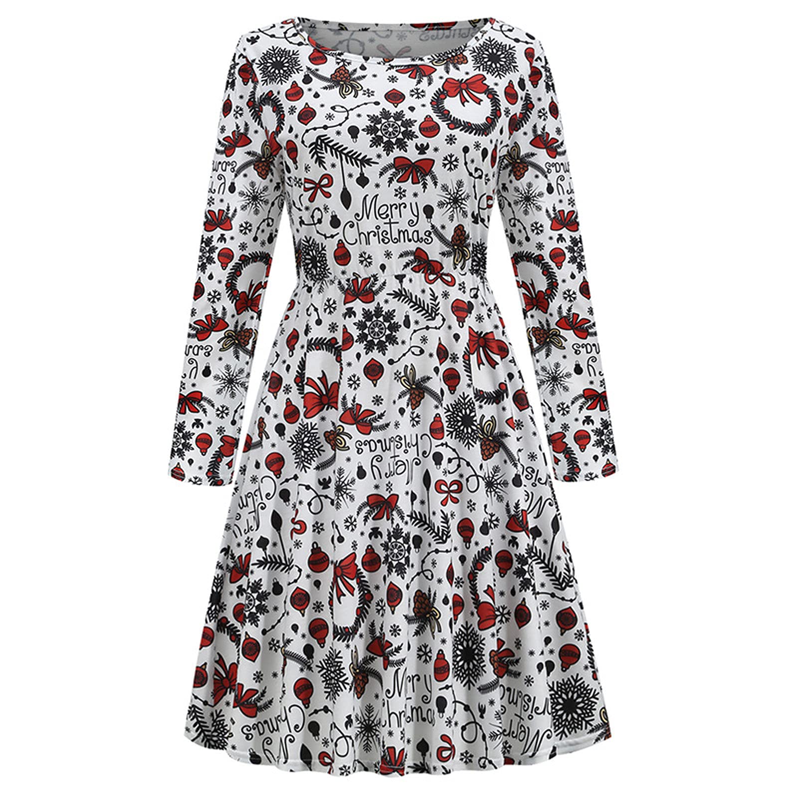 Women's Christmas Party Dresses - Casual Holiday Long Sleeve Cute Xmas Apparel for Wedding Guest, Office Party & Family Gatherings