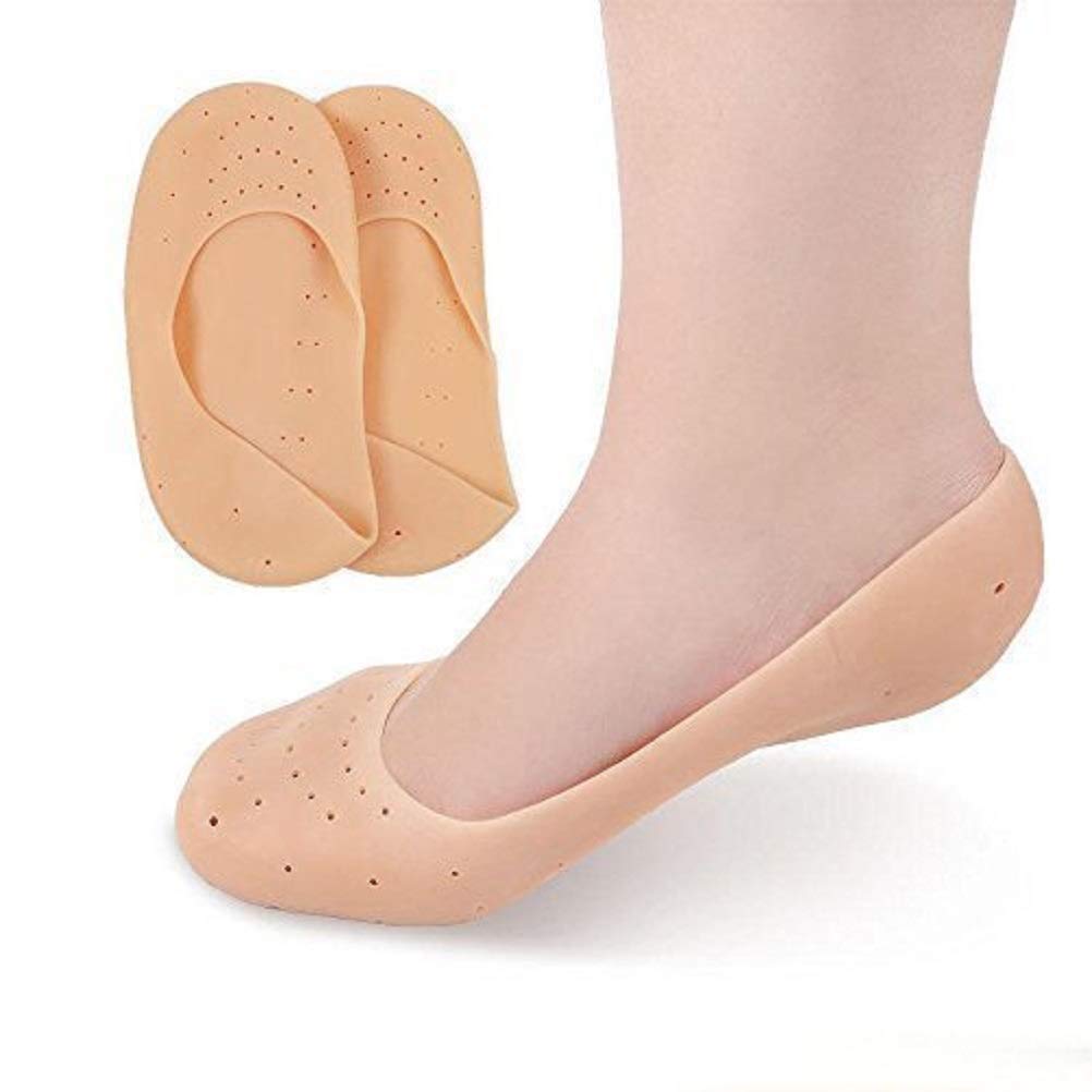 Full Length Silicone Foot Protector Moisturizing Socks for Dry Cracked Feet & Heel Pain Relief - Breathable Anti-Slip Heel Pads for Overnight Foot Care - Perfect for Sleeping, Pedicures & Diabetic Foot Therapy