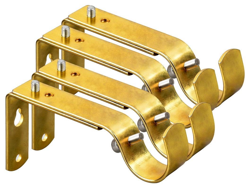 Adjustable Curtain Rod Bracket Set of 4 - Heavy Duty Rod Holder for 7/8