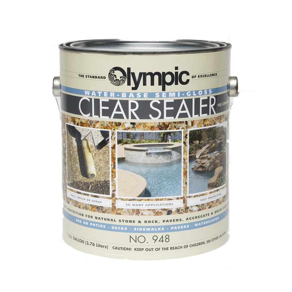 Olympic Pool Paint Sealer - Semi-Gloss Finish, 1 Gallon for In-Ground & Above Ground Pools - Waterproof & Durable Swimming Pool Coating