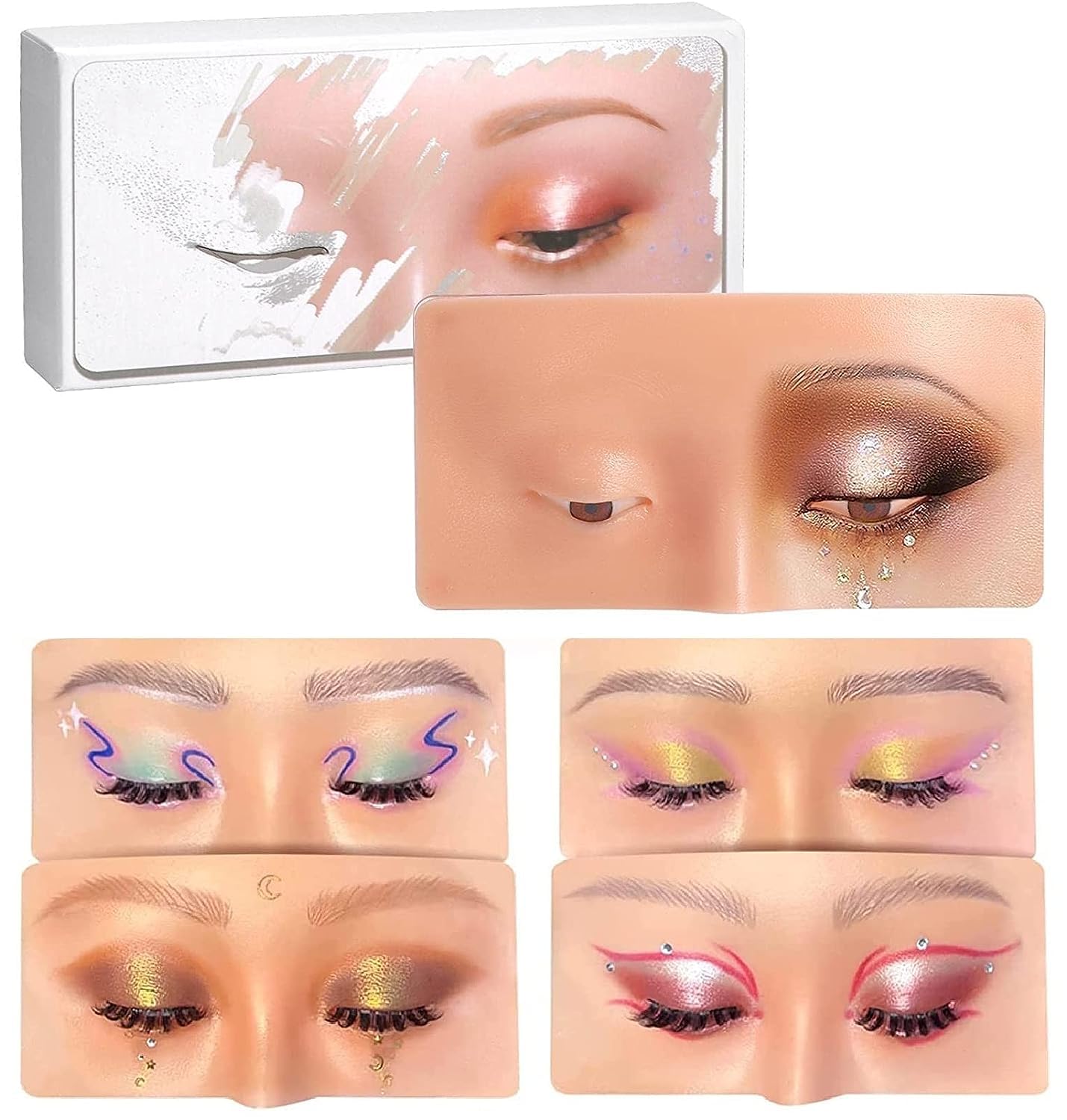 Freecloud Professional Makeup Practice Board for Face, Eyes, Eyelash & Eyebrow Training - Perfect for Beginners, Beauty Students & Salon Practice