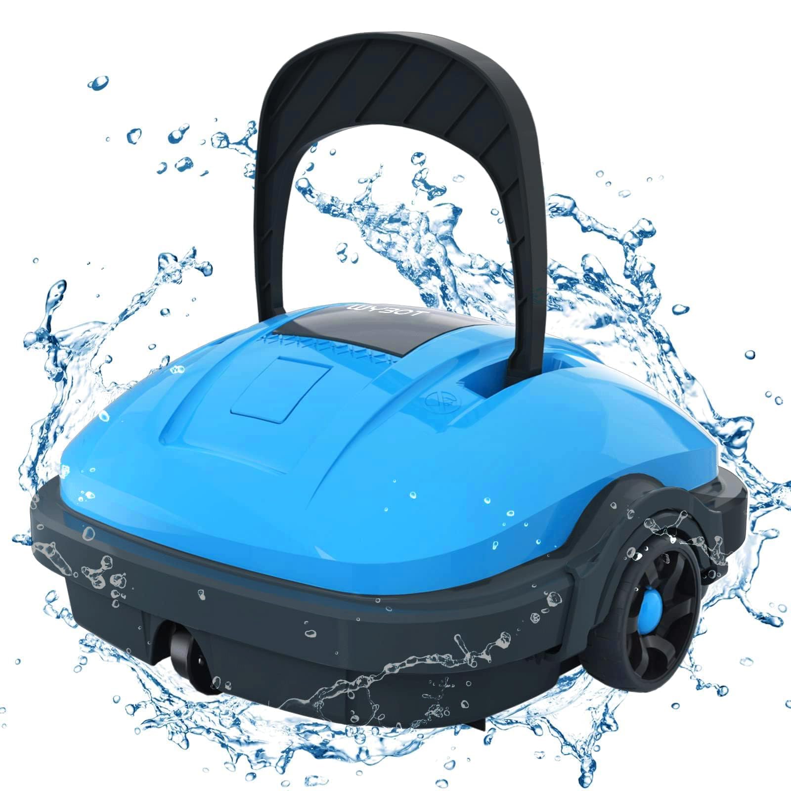 WYBOT Cordless Robotic Pool Vacuum Cleaner with Powerful Suction - 180μm Ultra-Fine Filter, Automatic Self-Parking Above Ground Pool Cleaner for Flat Surfaces | Ideal for Inground & Above Ground Pools, Perfect for Weekly Maintenance