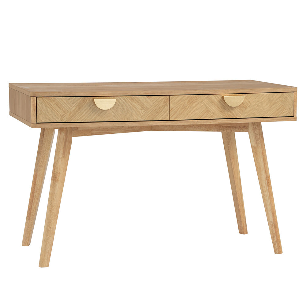 LOFTUS 120cm Oak Study Desk - Modern Writing Desk for Home Office, Dorm Room & Small Spaces - Sturdy Wooden Desk for Studying, Working & Remote Learning
