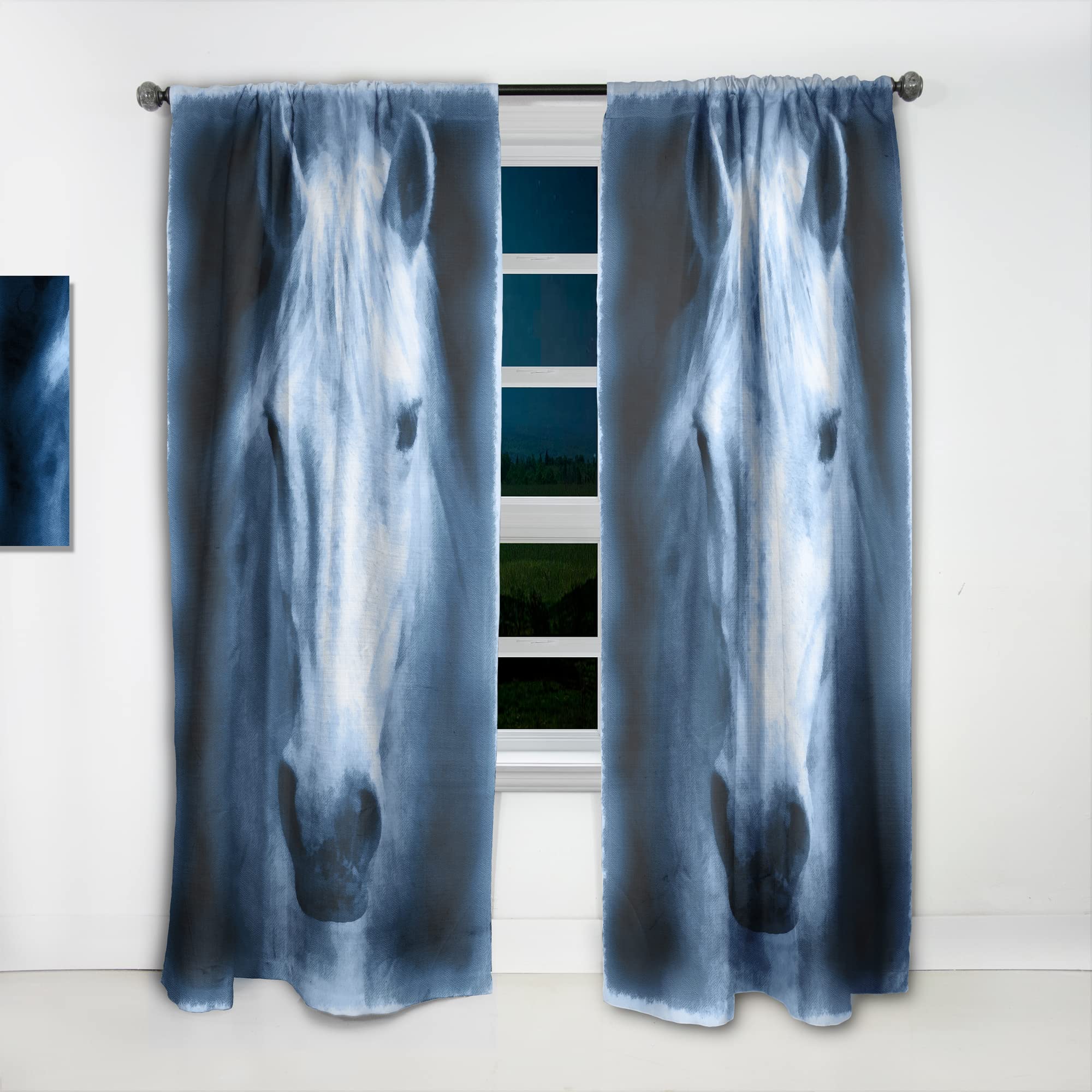 Farmhouse Horse VII Thermal Insulated Curtains - 52x84 Single Panel for Bedroom & Living Room - Blackout Drapes for Cozy Home Decor & Energy Efficiency