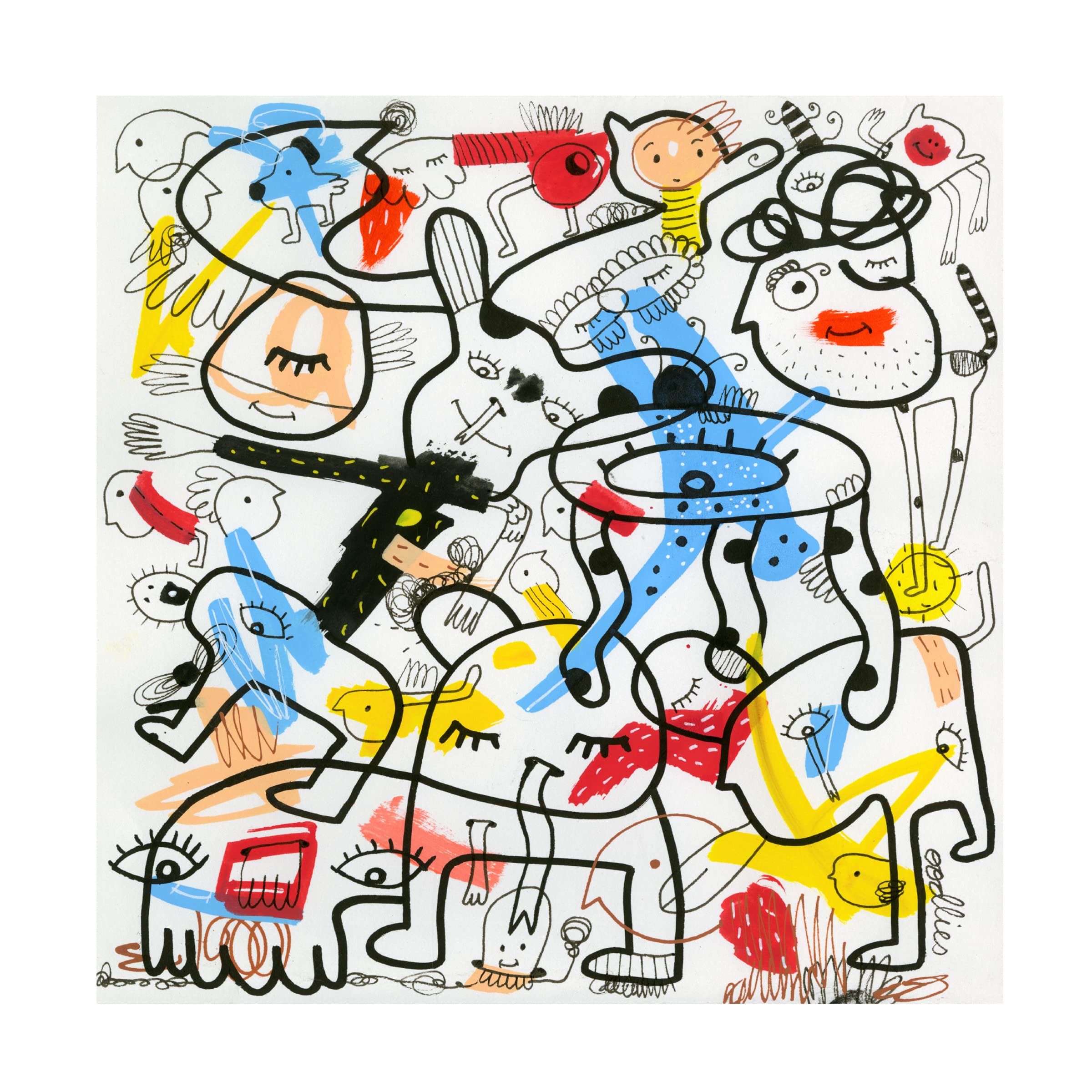 Trademark Fine Art 'Facebook Friends' Canvas Art by Oodlies - Social Media Inspired Wall Decor for Living Room, Bedroom & Office