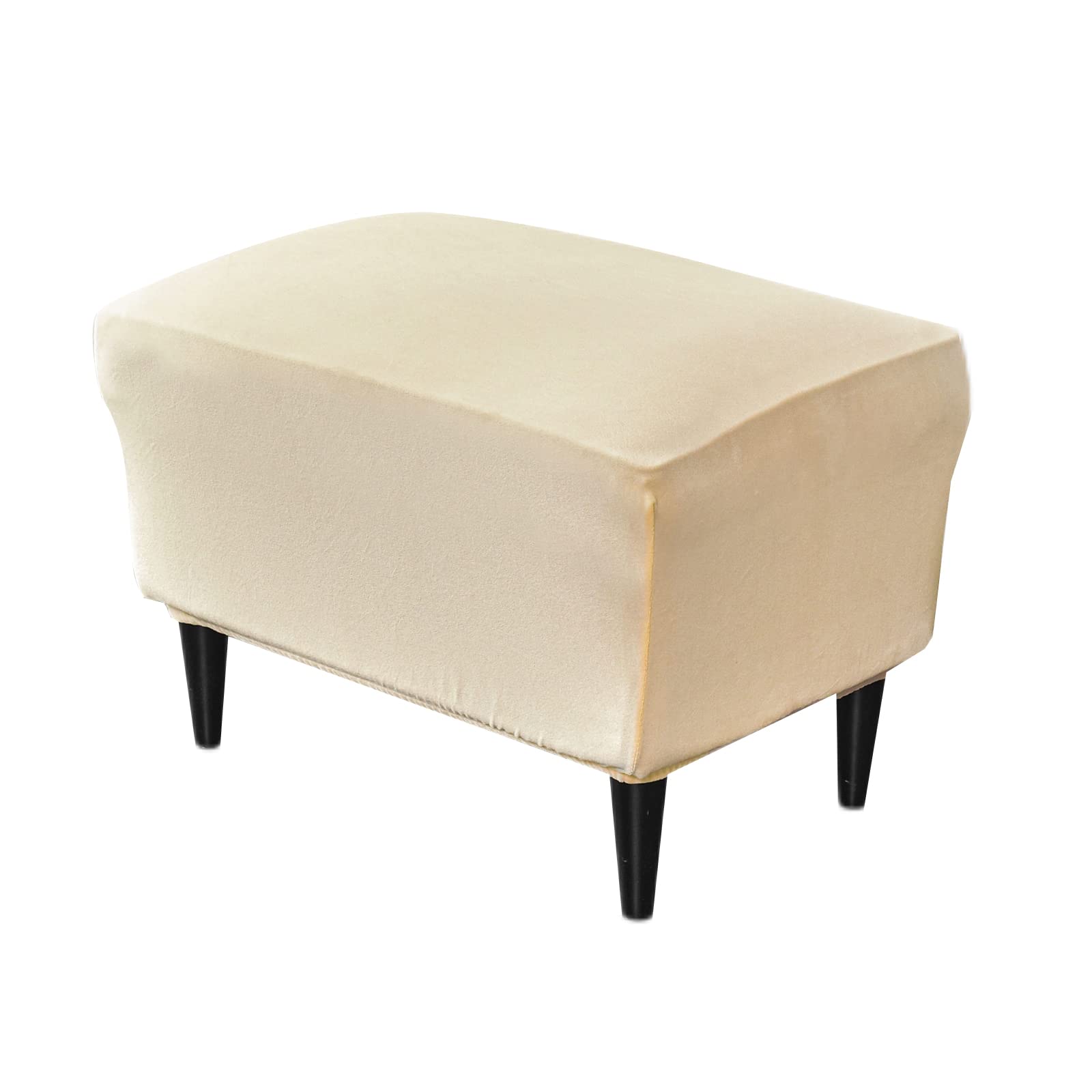 Premium Velvet Ottoman Chair Cover X-Large - Stretchable Rectangle Storage Stool Slipcover with Elastic Bottom for Footrest, Sofa & Furniture Protection (15