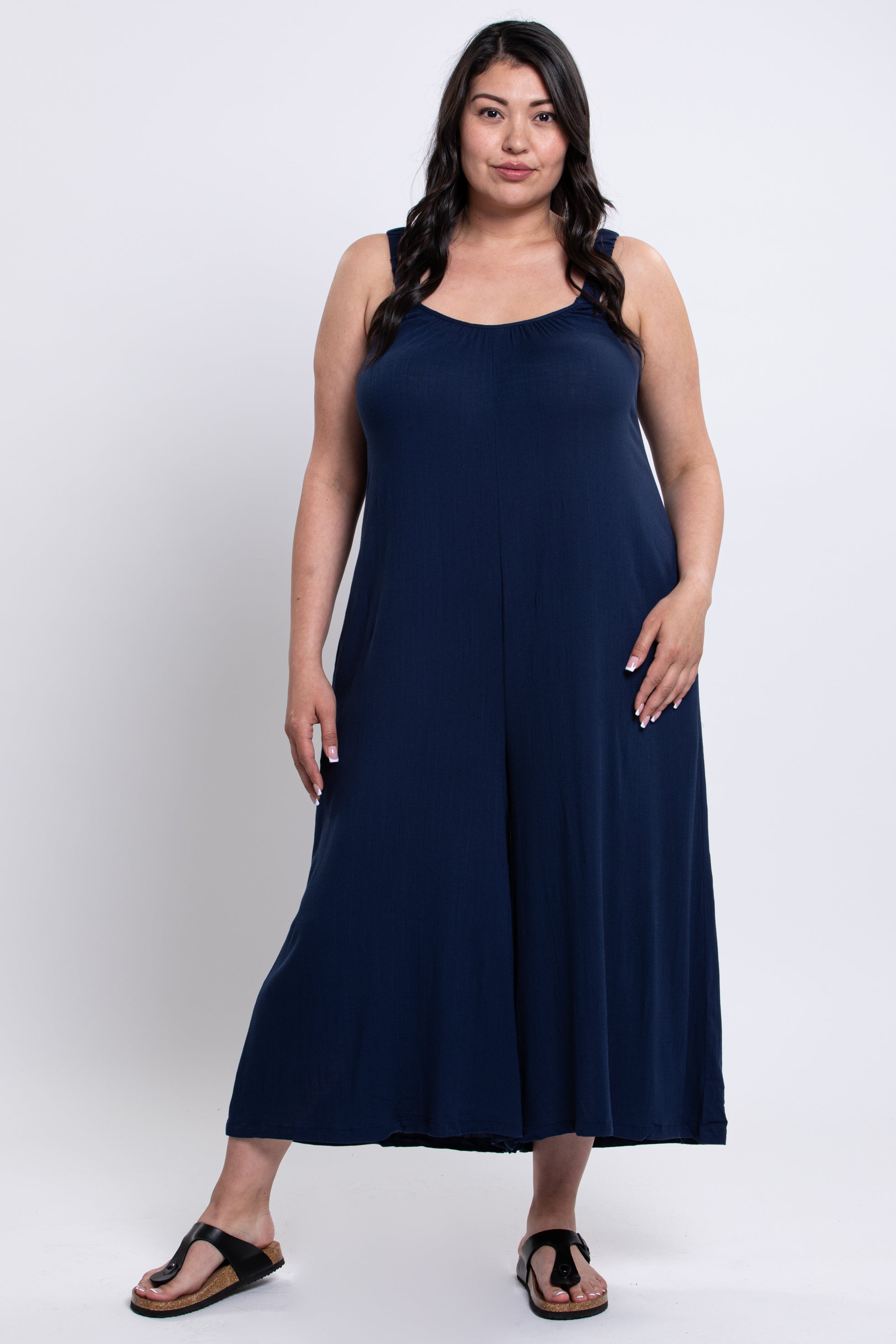Joanna Jumpsuit - Women's Indigo Linen Bamboo Romper | Casual Summer Outfit for Beach, Travel & Date Night